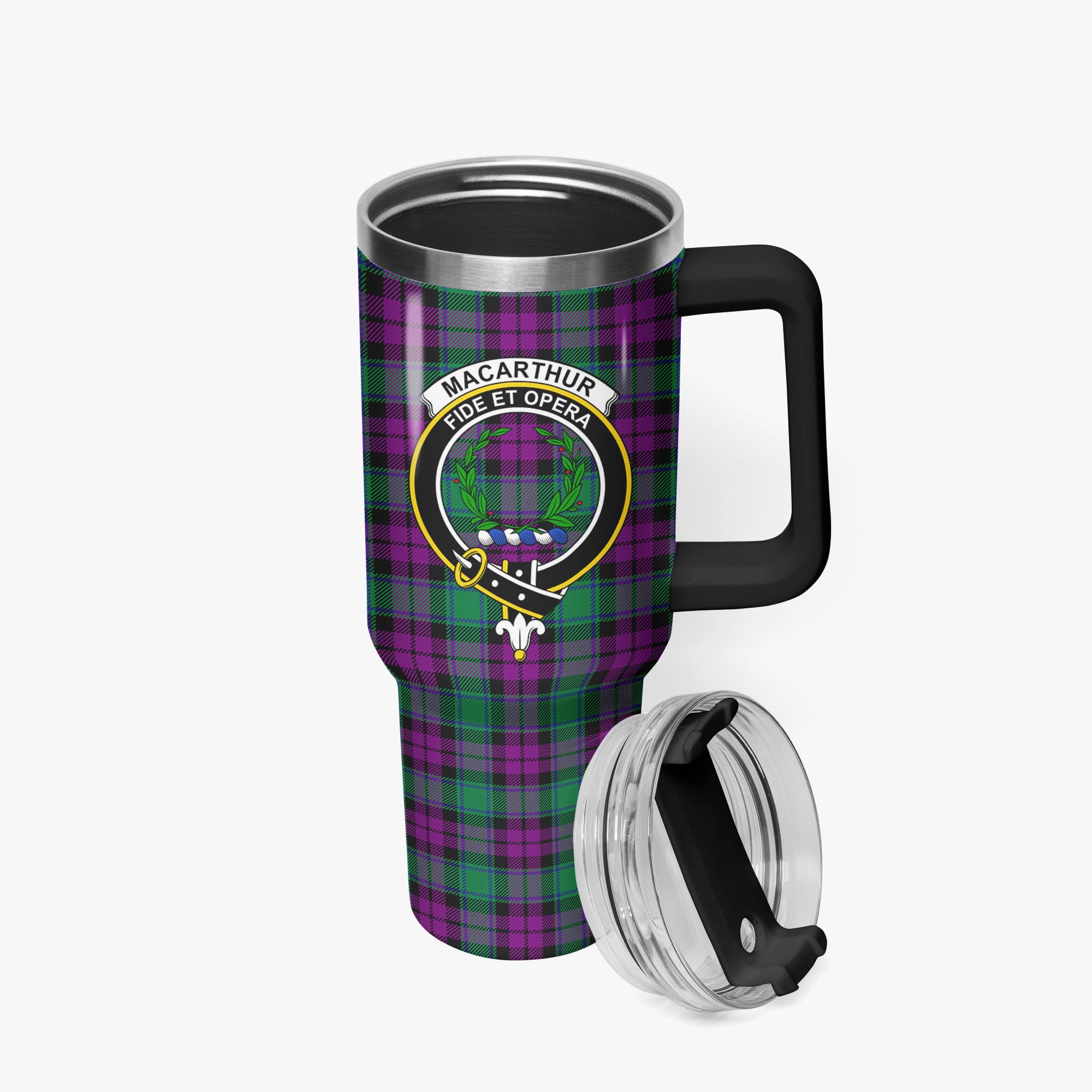 MacArthur - Milton Tartan Crest 40 oz Insulated Tumbler with Handle