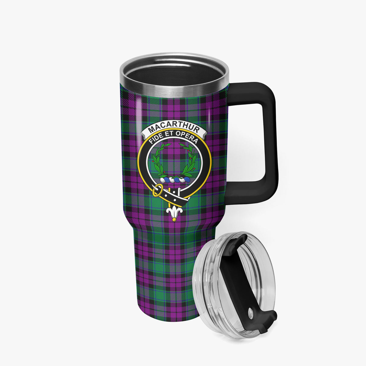 MacArthur - Milton Tartan Crest 40 oz Insulated Tumbler with Handle