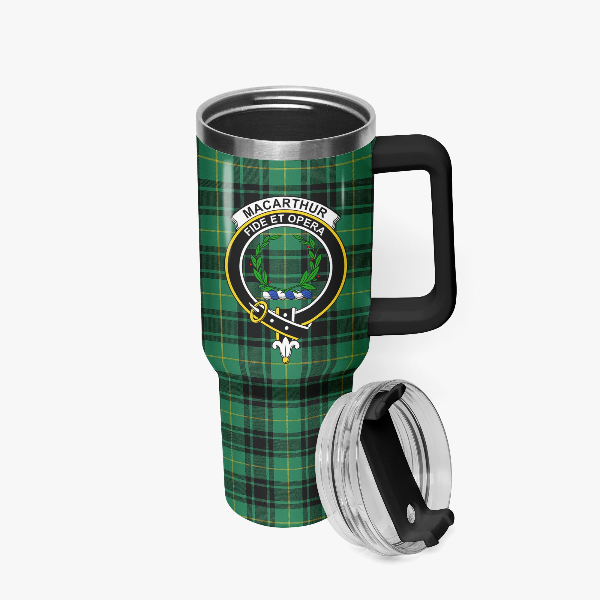 MacArthur Ancient Tartan Crest 40 oz Insulated Tumbler with Handle