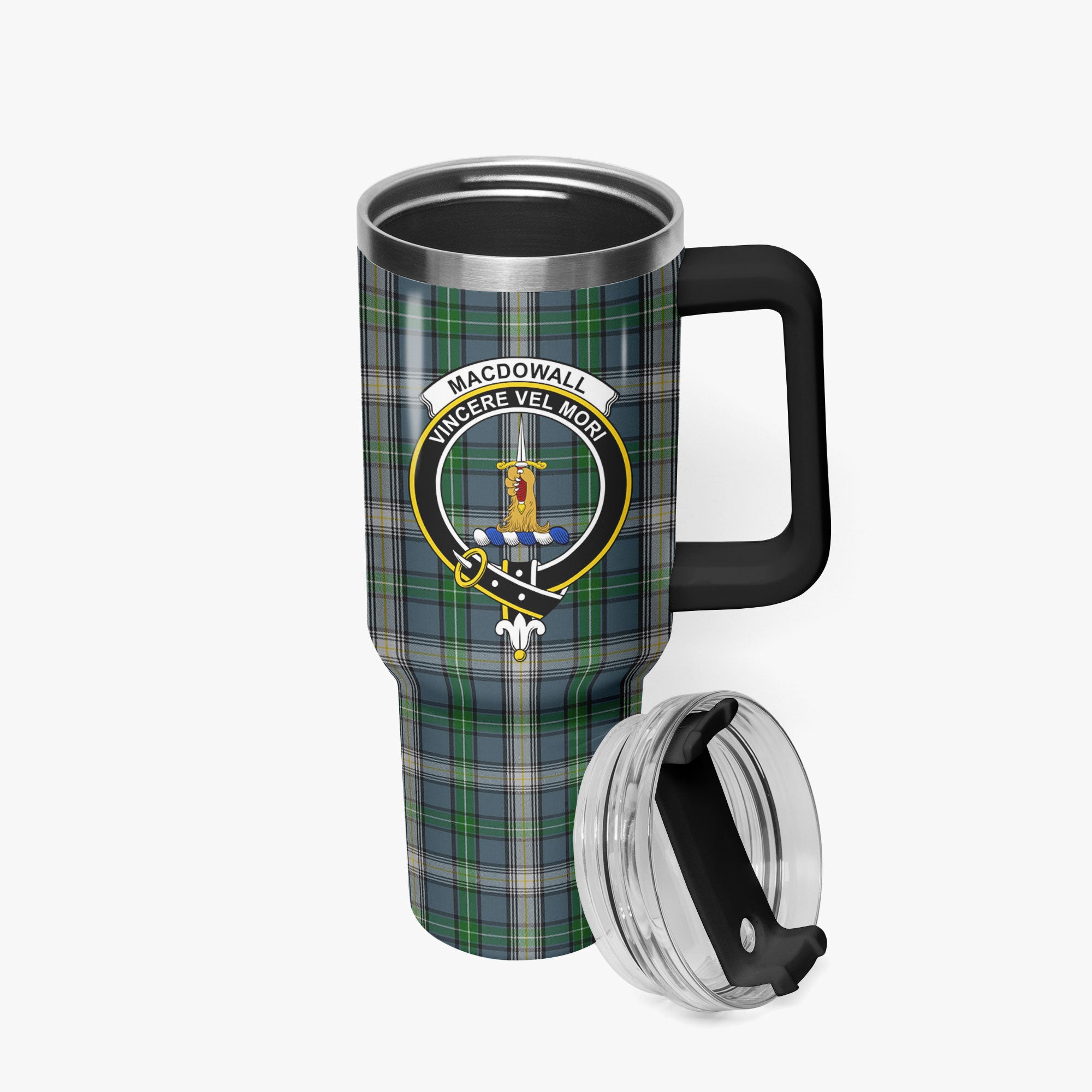 MacDowall Tartan Crest 40 oz Insulated Tumbler with Handle