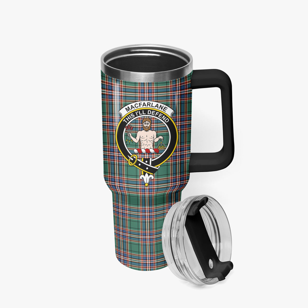 MacFarlane Hunting Ancient Tartan Crest 40 oz Insulated Tumbler with Handle