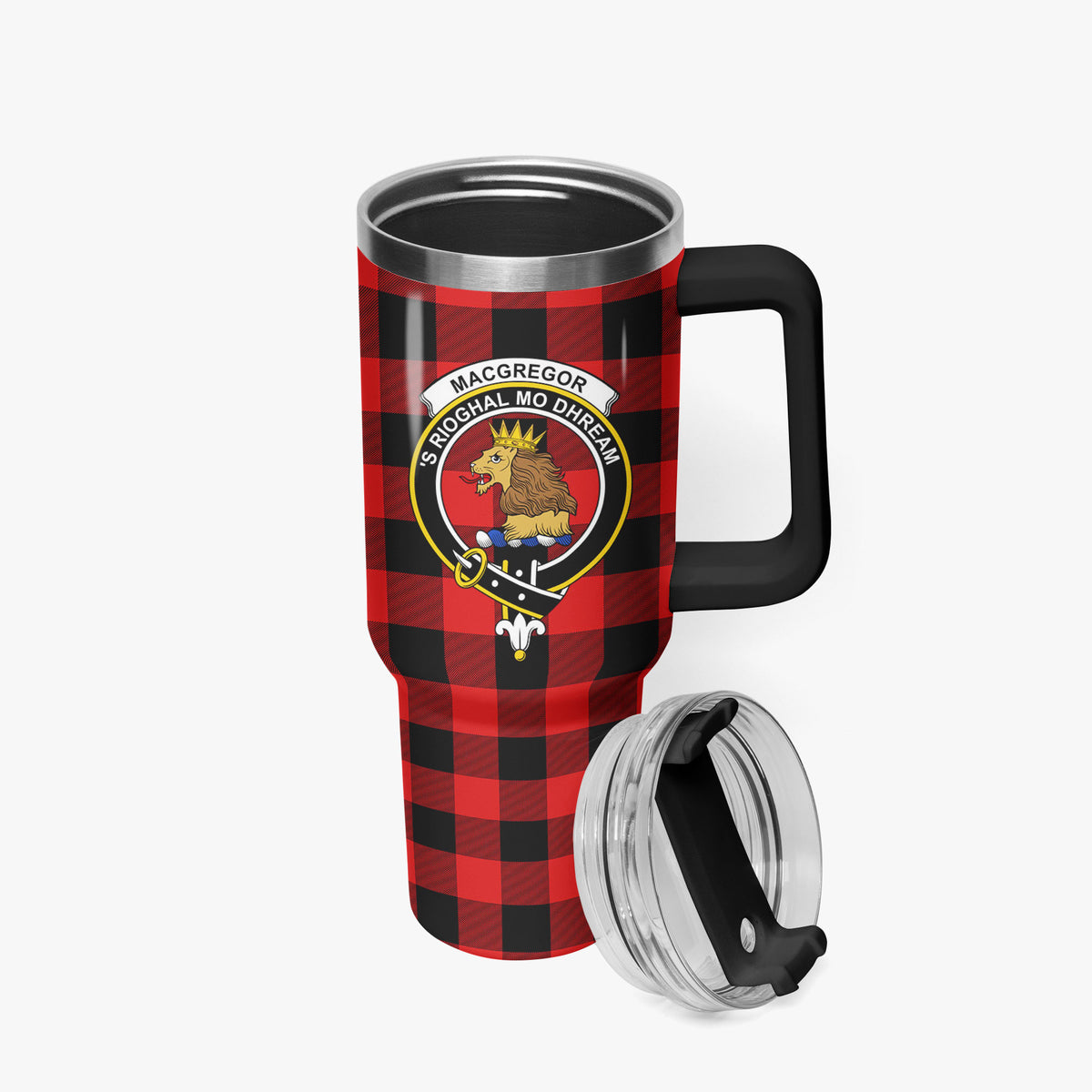 MacGregor Rob Roy Modern Tartan Crest 40 oz Insulated Tumbler with Handle