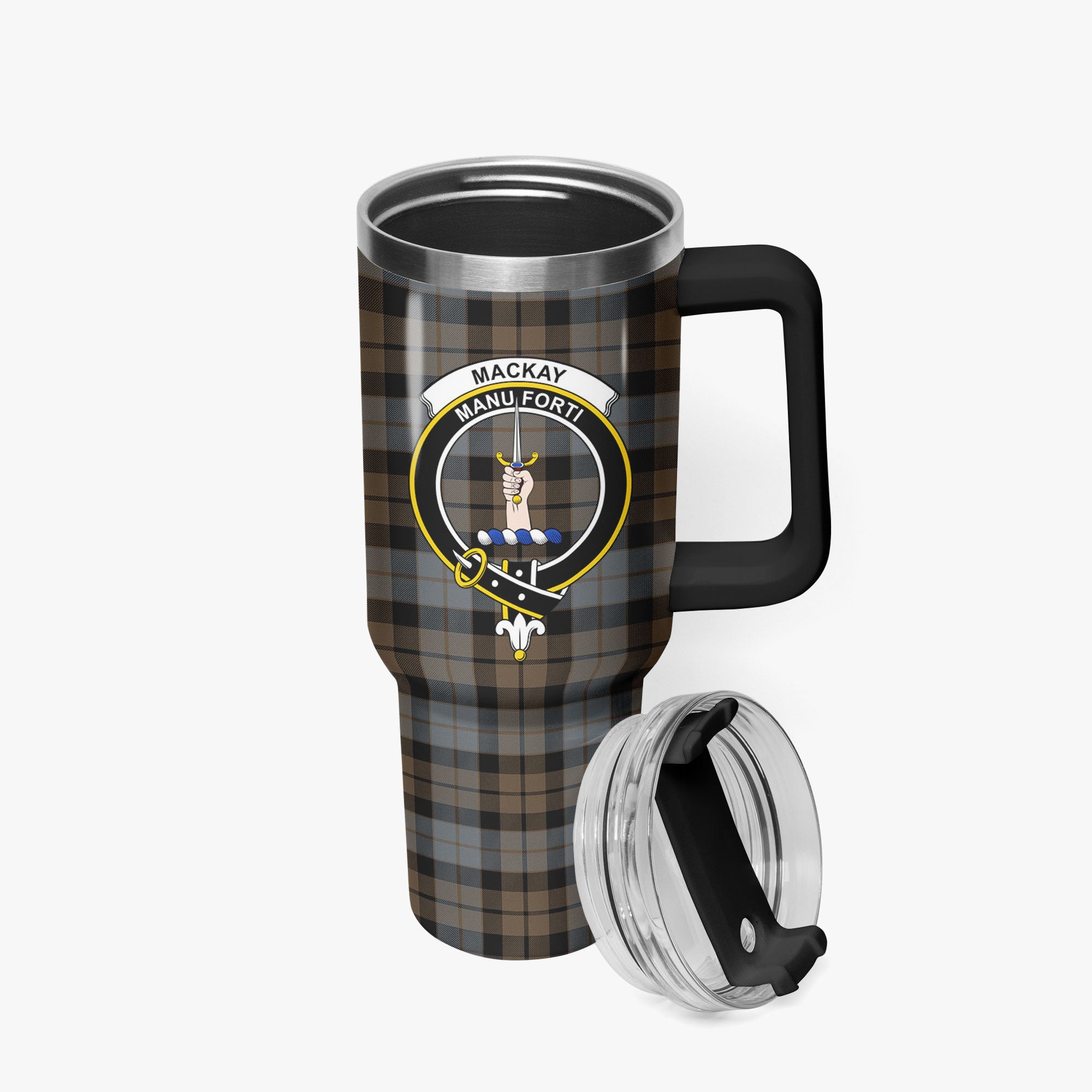 MacKay Weathered Tartan Crest 40 oz Insulated Tumbler with Handle