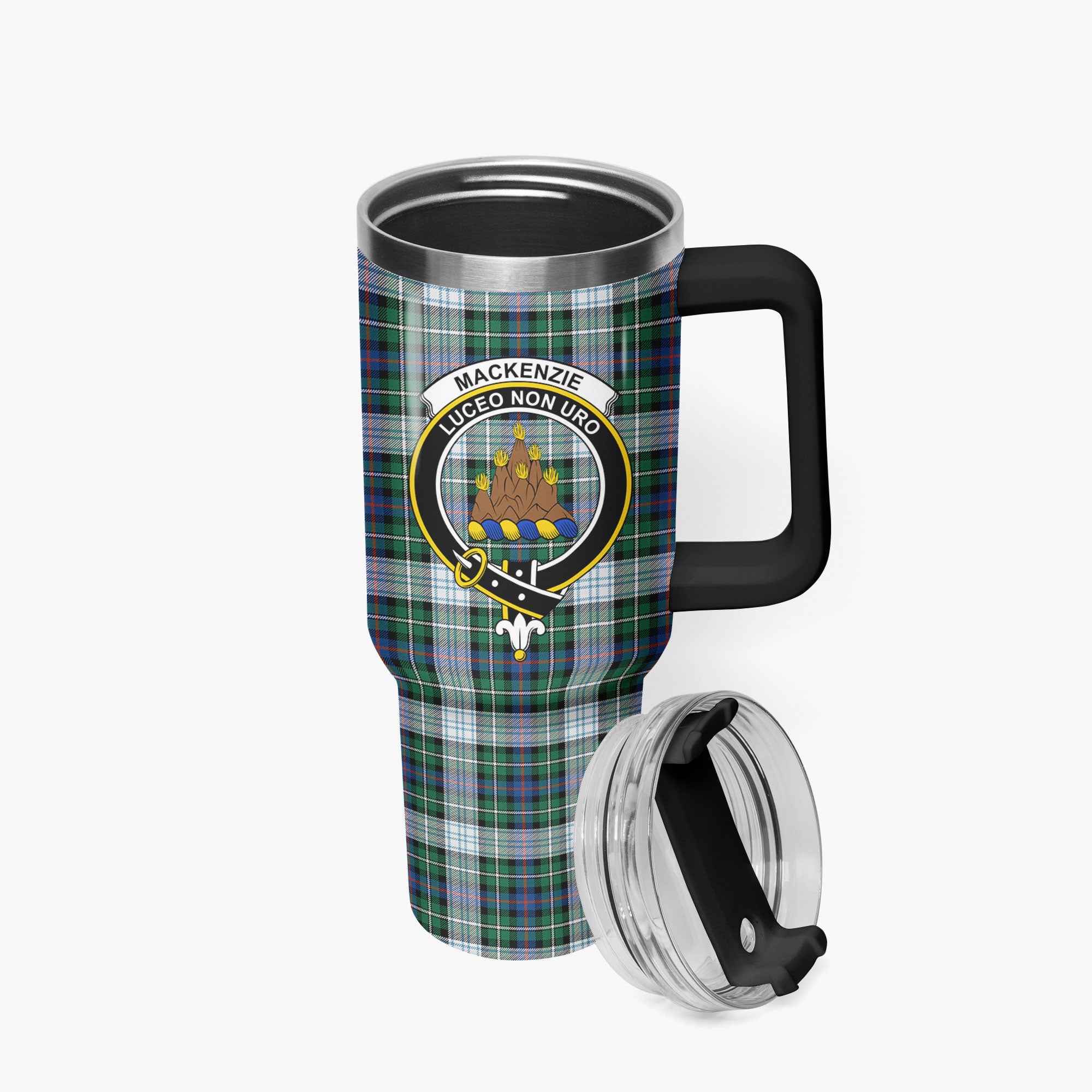 MacKenzie Dress Ancient Tartan Crest 40 oz Insulated Tumbler with Handle