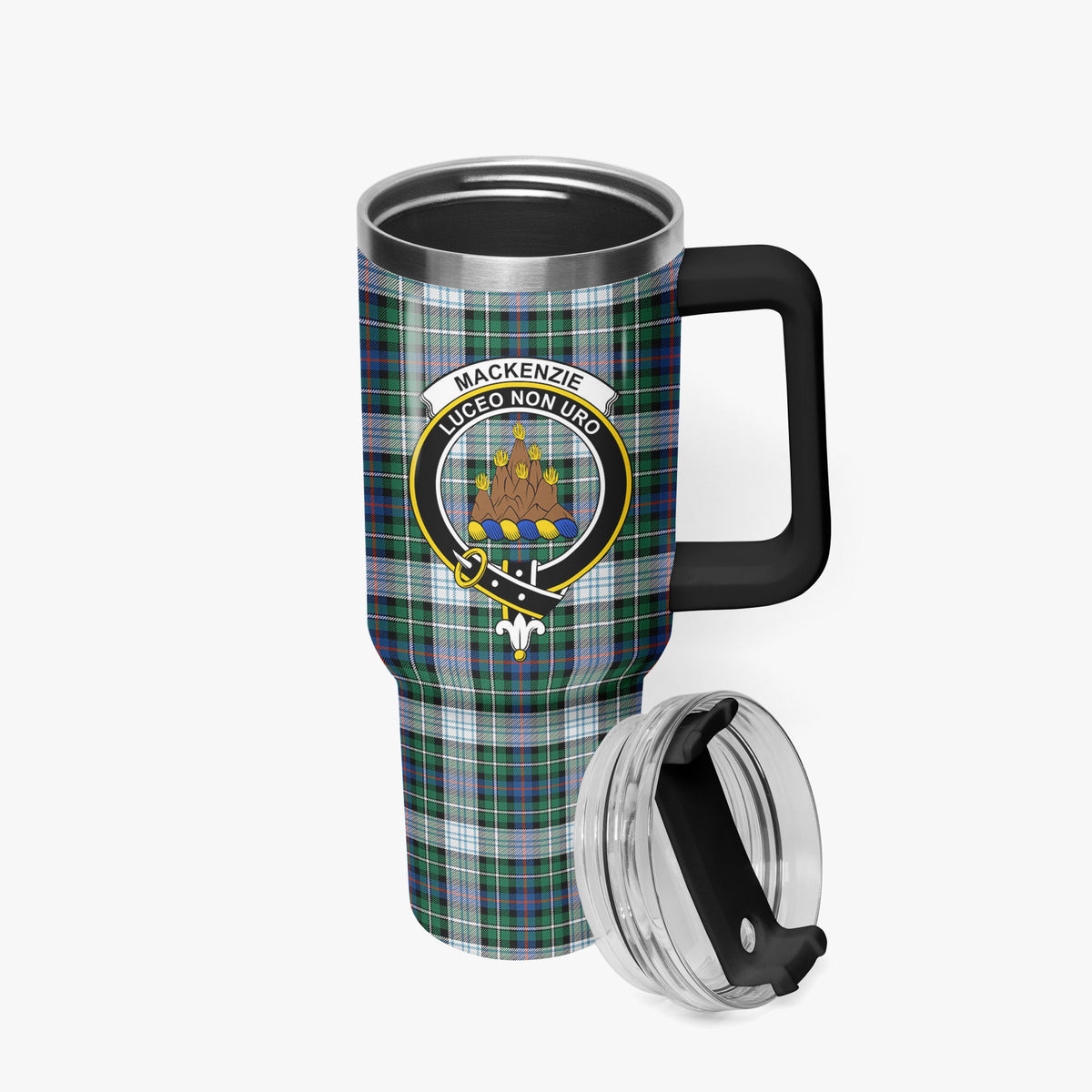 MacKenzie Dress Ancient Tartan Crest 40 oz Insulated Tumbler with Handle