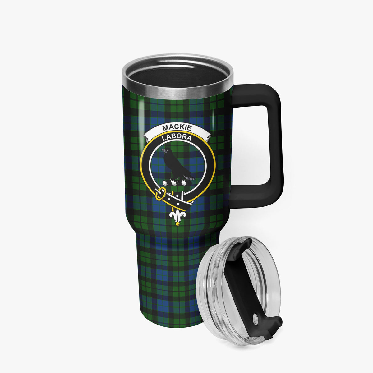 MacKie Tartan Crest 40 oz Insulated Tumbler with Handle