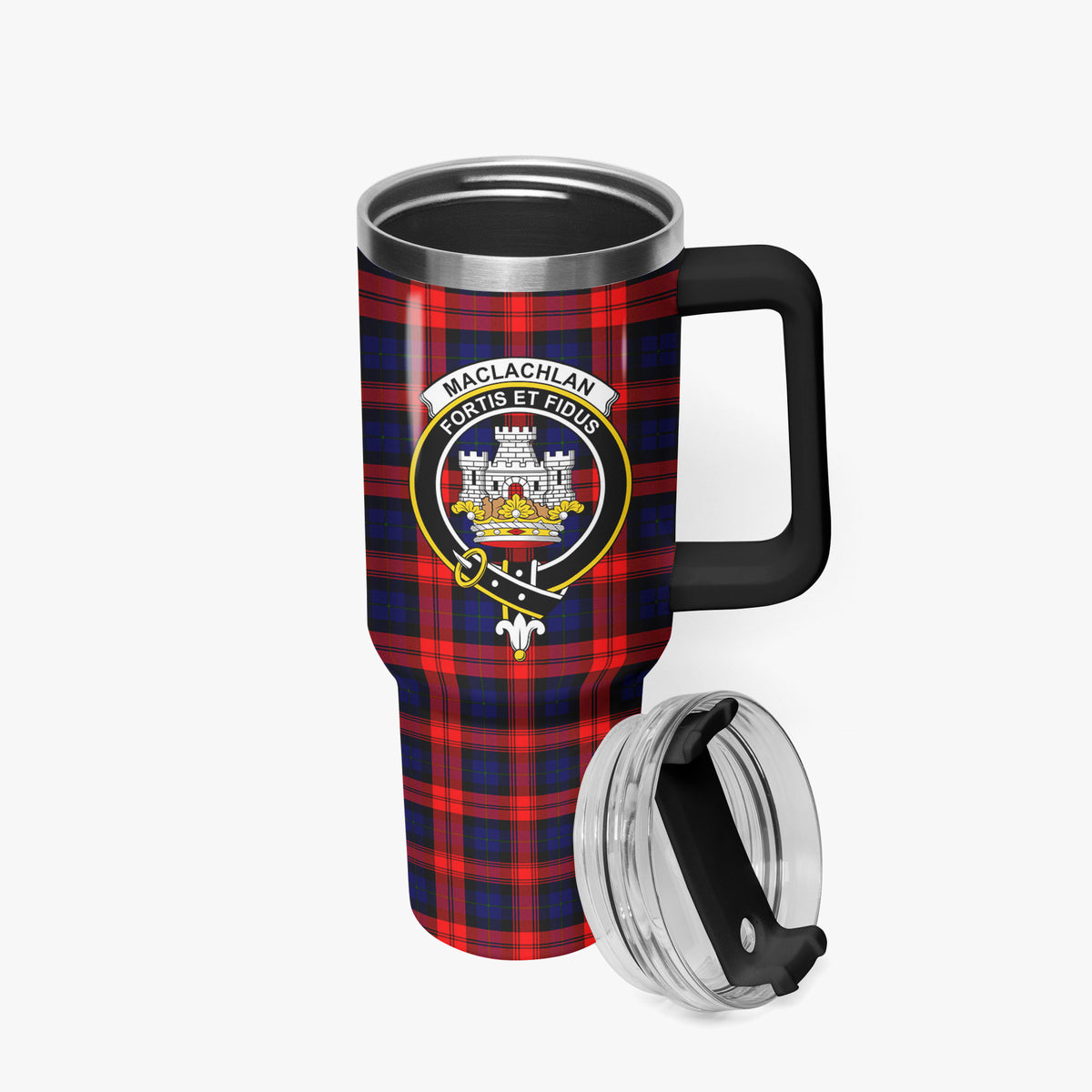 MacLachlan Modern Tartan Crest 40 oz Insulated Tumbler with Handle