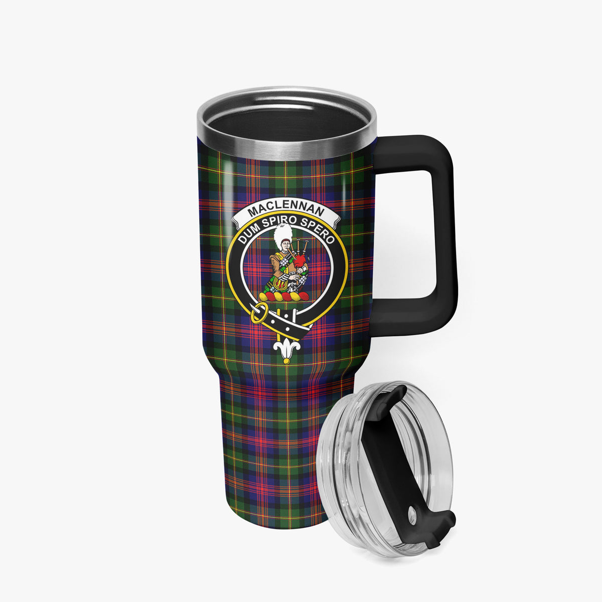 MacLennan Modern Tartan Crest 40 oz Insulated Tumbler with Handle