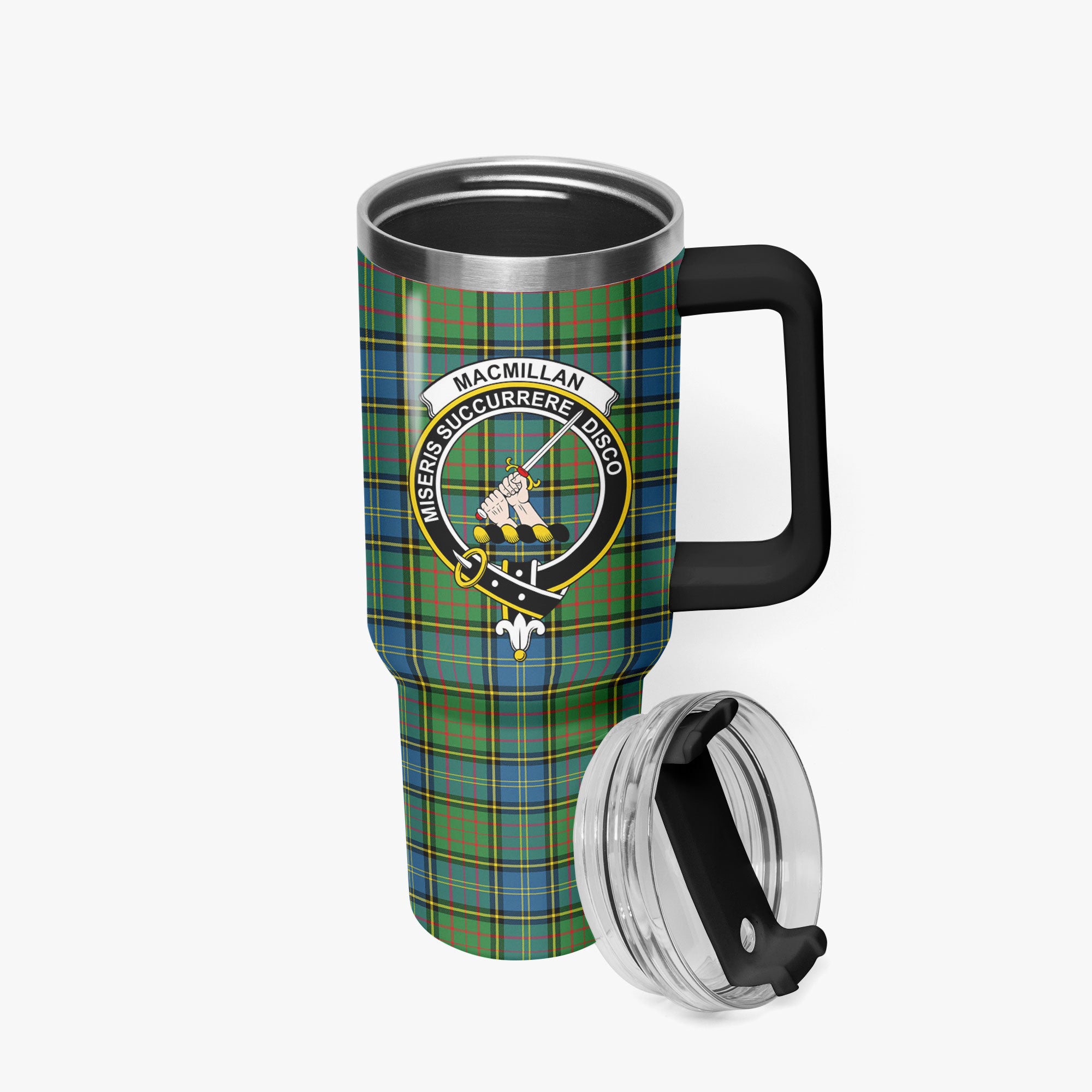 MacMillan Hunting Ancient Tartan Crest 40 oz Insulated Tumbler with Handle