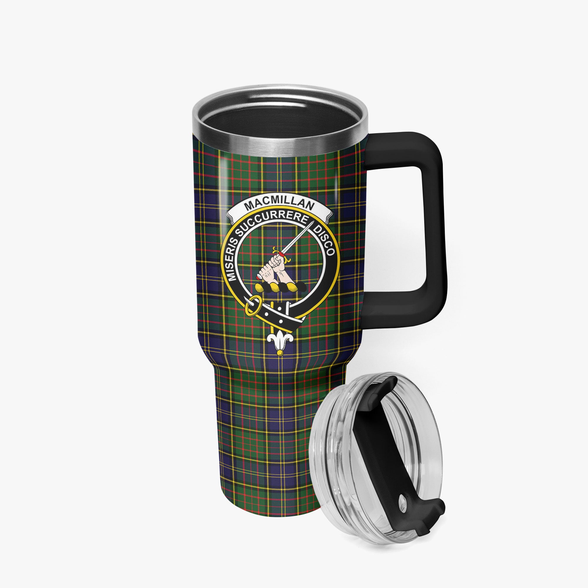 MacMillan Hunting Modern Tartan Crest 40 oz Insulated Tumbler with Handle