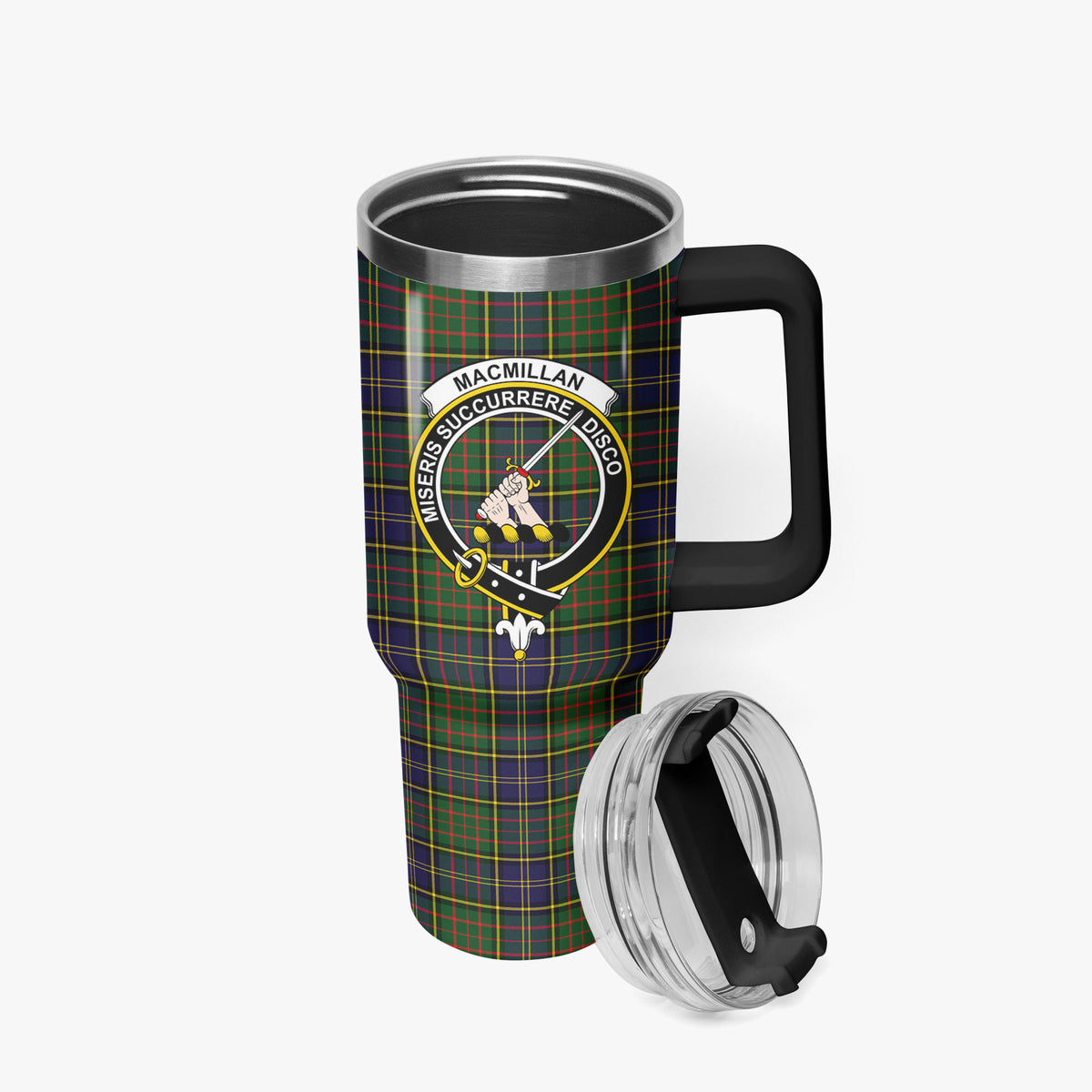 MacMillan Hunting Modern Tartan Crest 40 oz Insulated Tumbler with Handle
