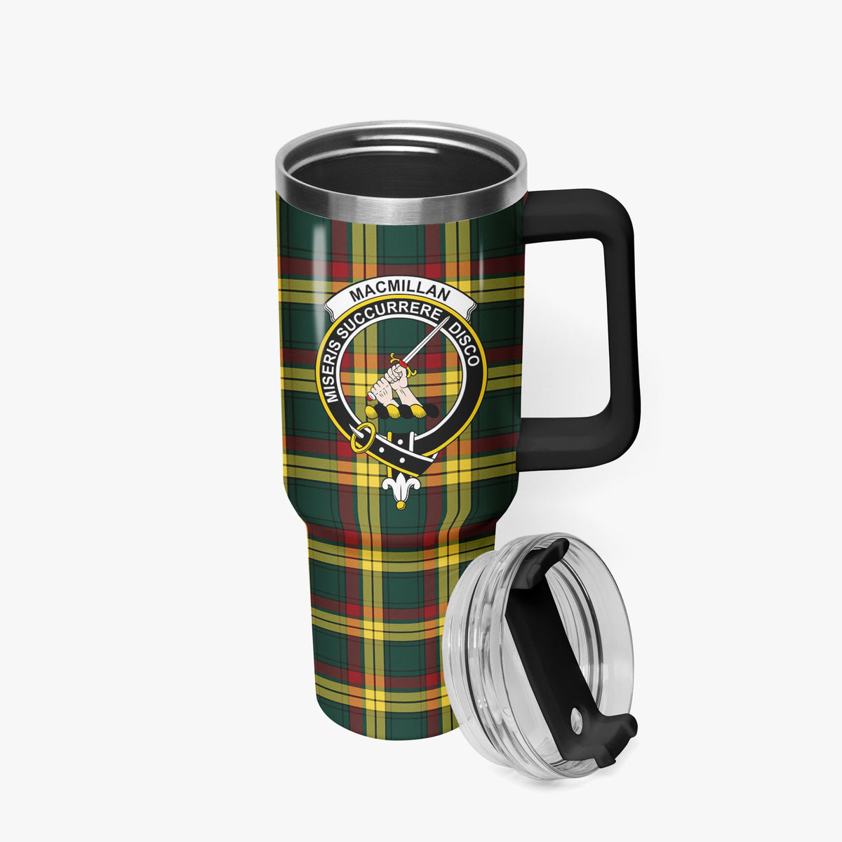 MacMillan Old Modern Tartan Crest 40 oz Insulated Tumbler with Handle