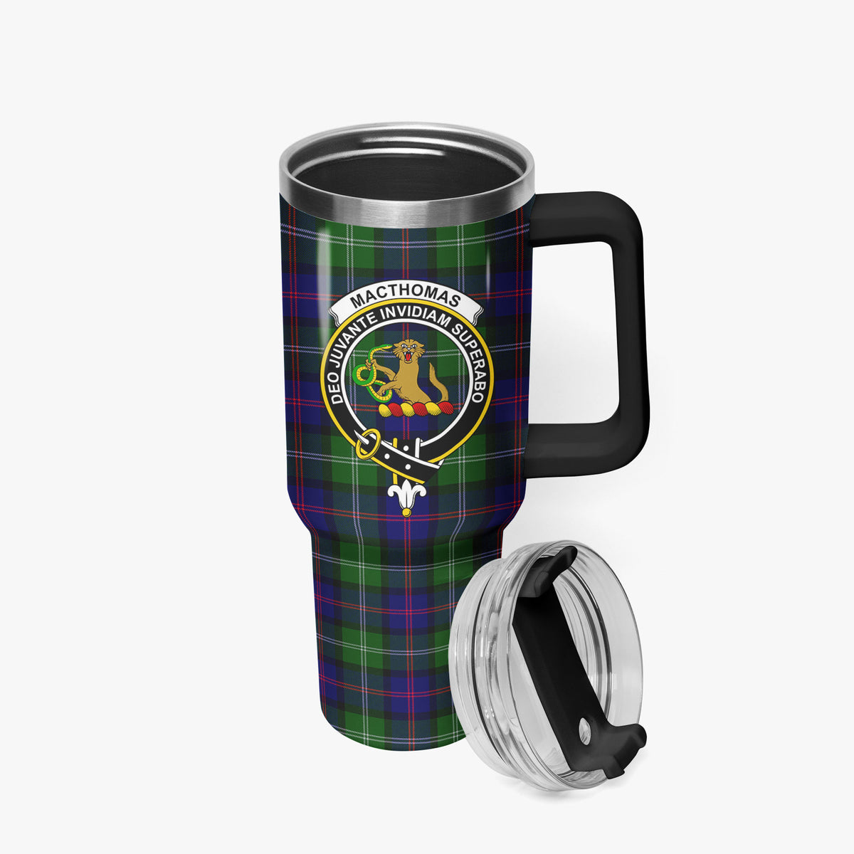 MacThomas Modern Tartan Crest 40 oz Insulated Tumbler with Handle