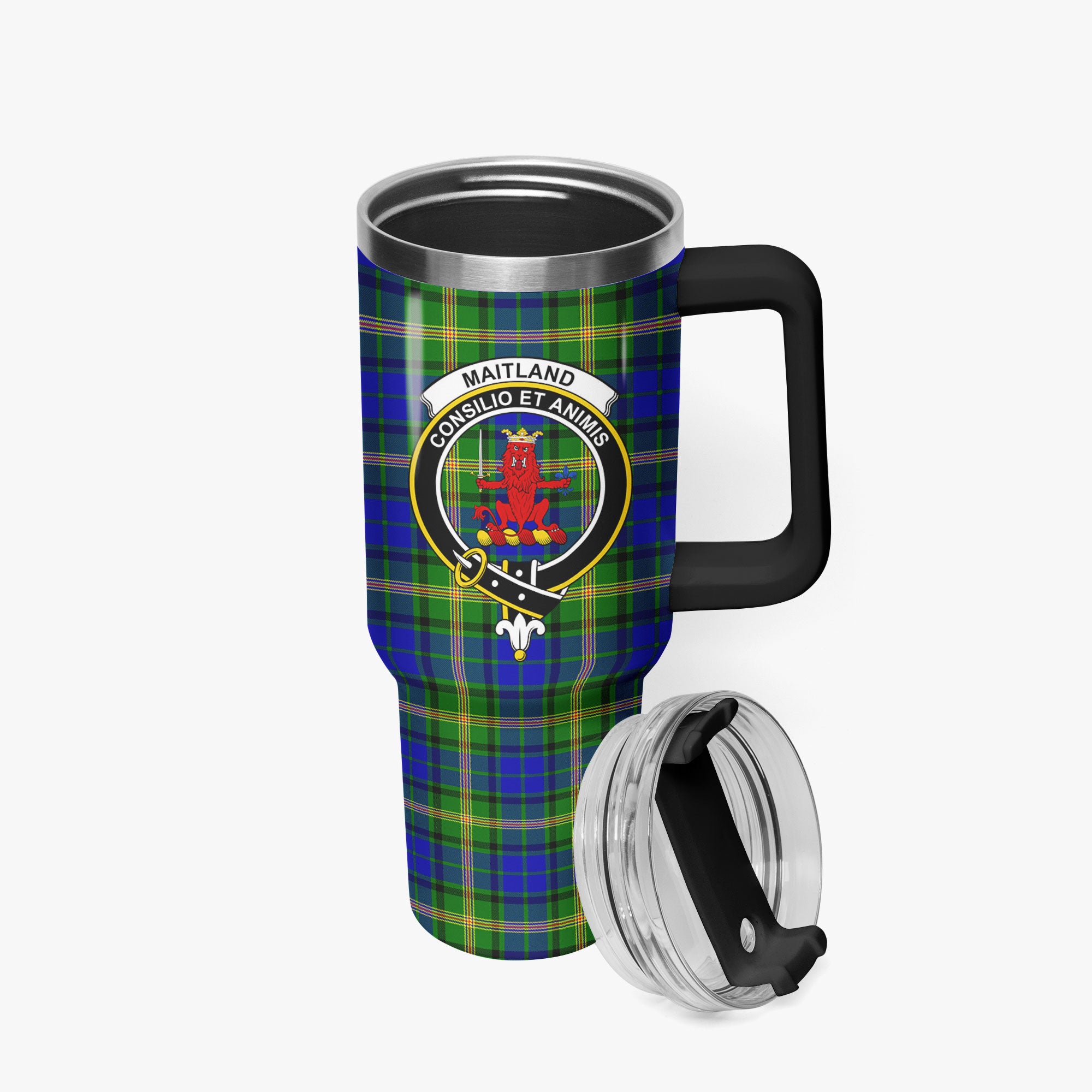 Maitland Tartan Crest 40 oz Insulated Tumbler with Handle