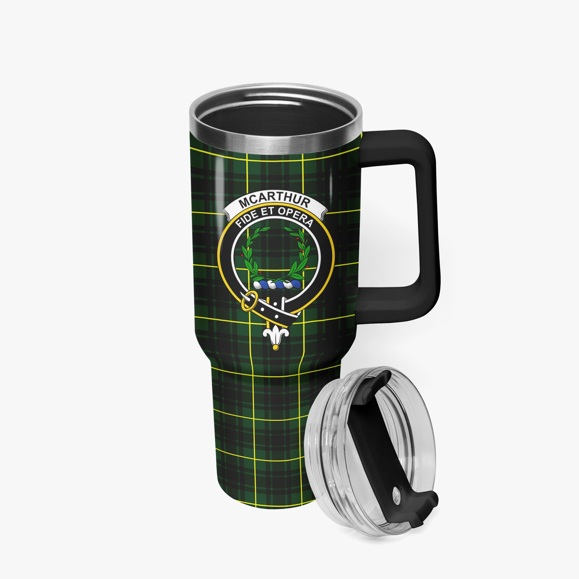 McArthur Modern Tartan Crest 40 oz Insulated Tumbler with Handle