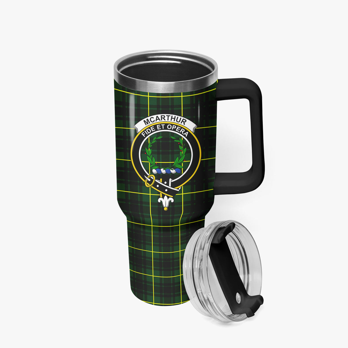 McArthur Modern Tartan Crest 40 oz Insulated Tumbler with Handle