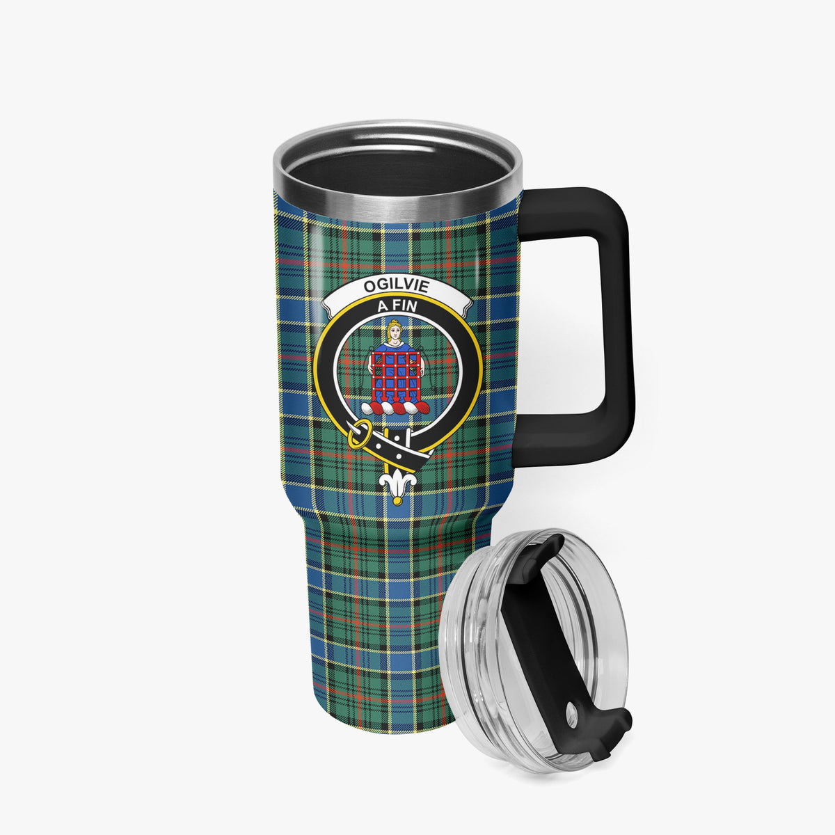 Ogilvie Hunting Ancient Tartan Crest 40 oz Insulated Tumbler with Handle