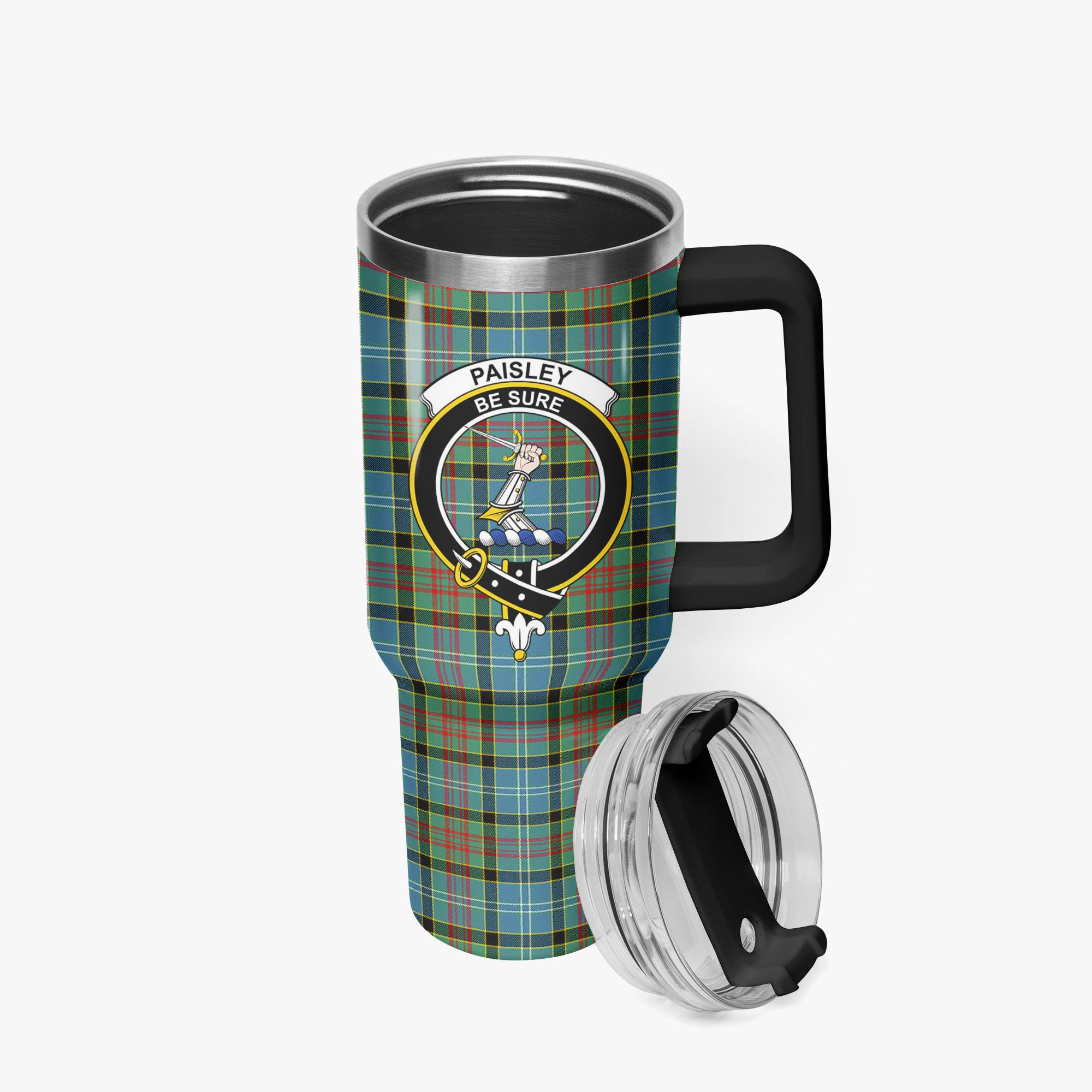 Paisley District Tartan Crest 40 oz Insulated Tumbler with Handle