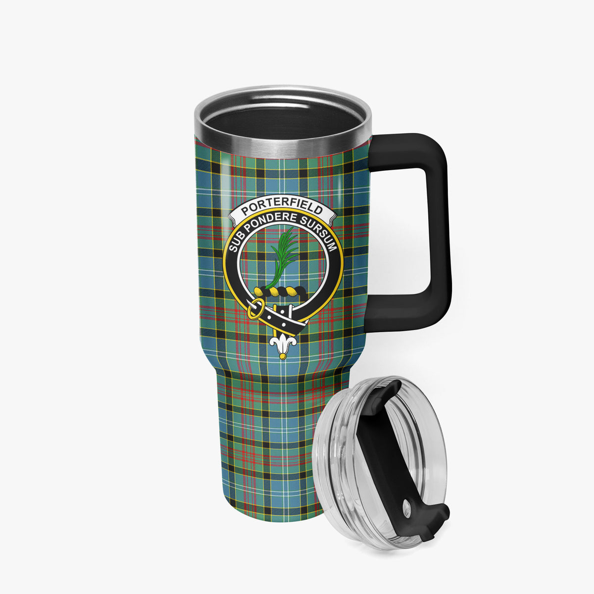 Porterfield Tartan Crest 40 oz Insulated Tumbler with Handle