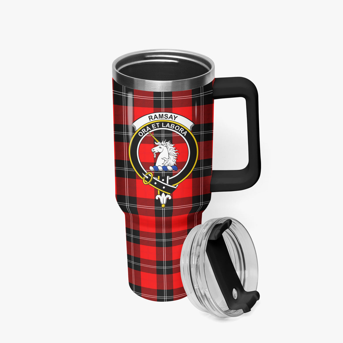 Ramsay Modern Tartan Crest 40 oz Insulated Tumbler with Handle