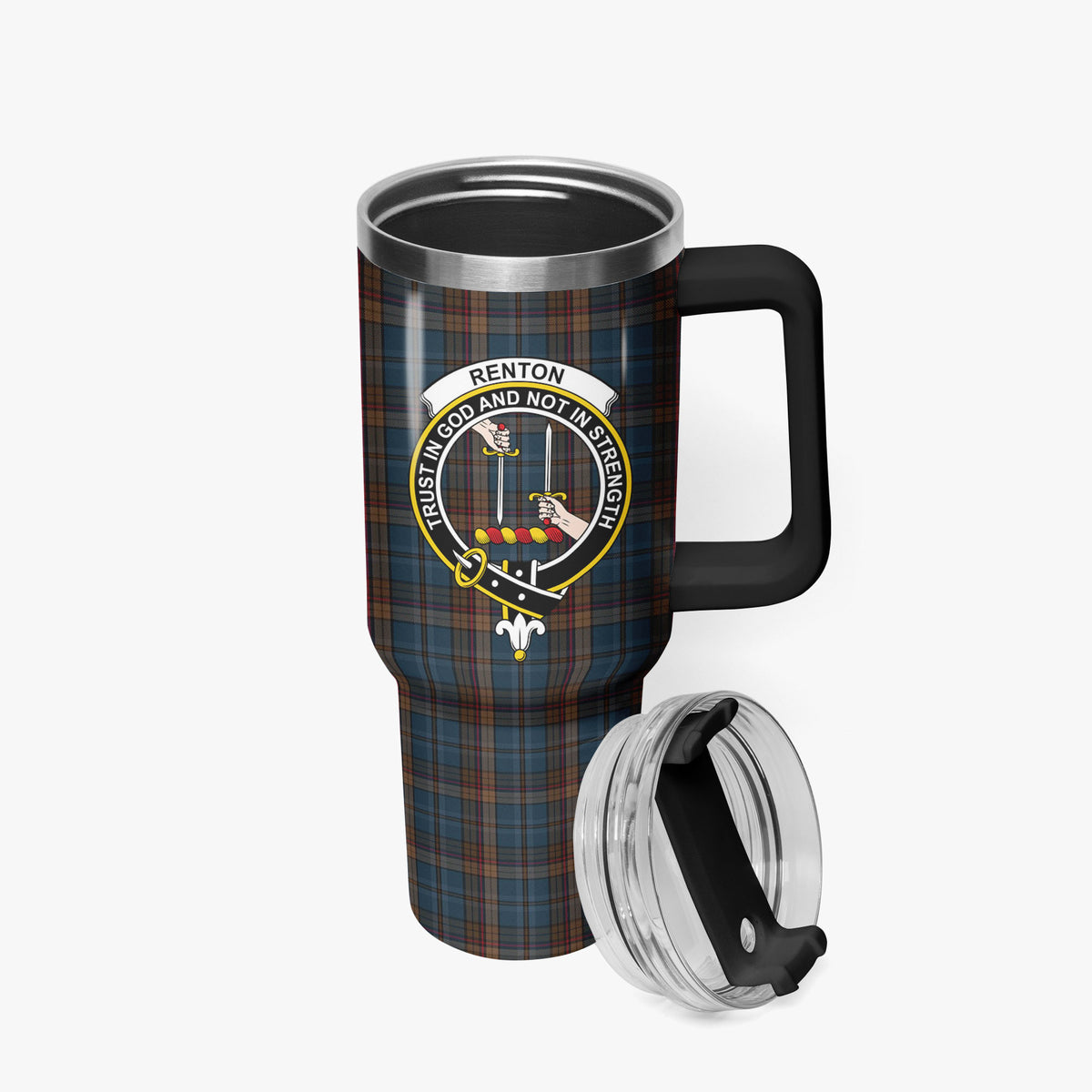 Renton Tartan Crest 40 oz Insulated Tumbler with Handle