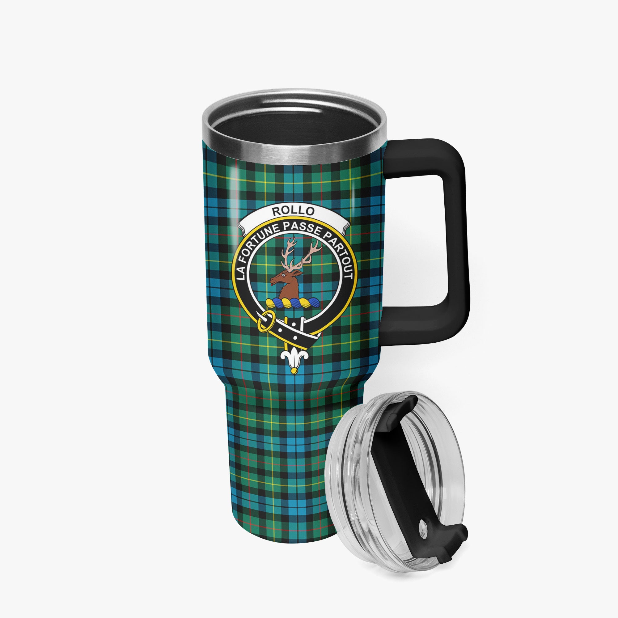 Rollo Ancient Tartan Crest 40 oz Insulated Tumbler with Handle