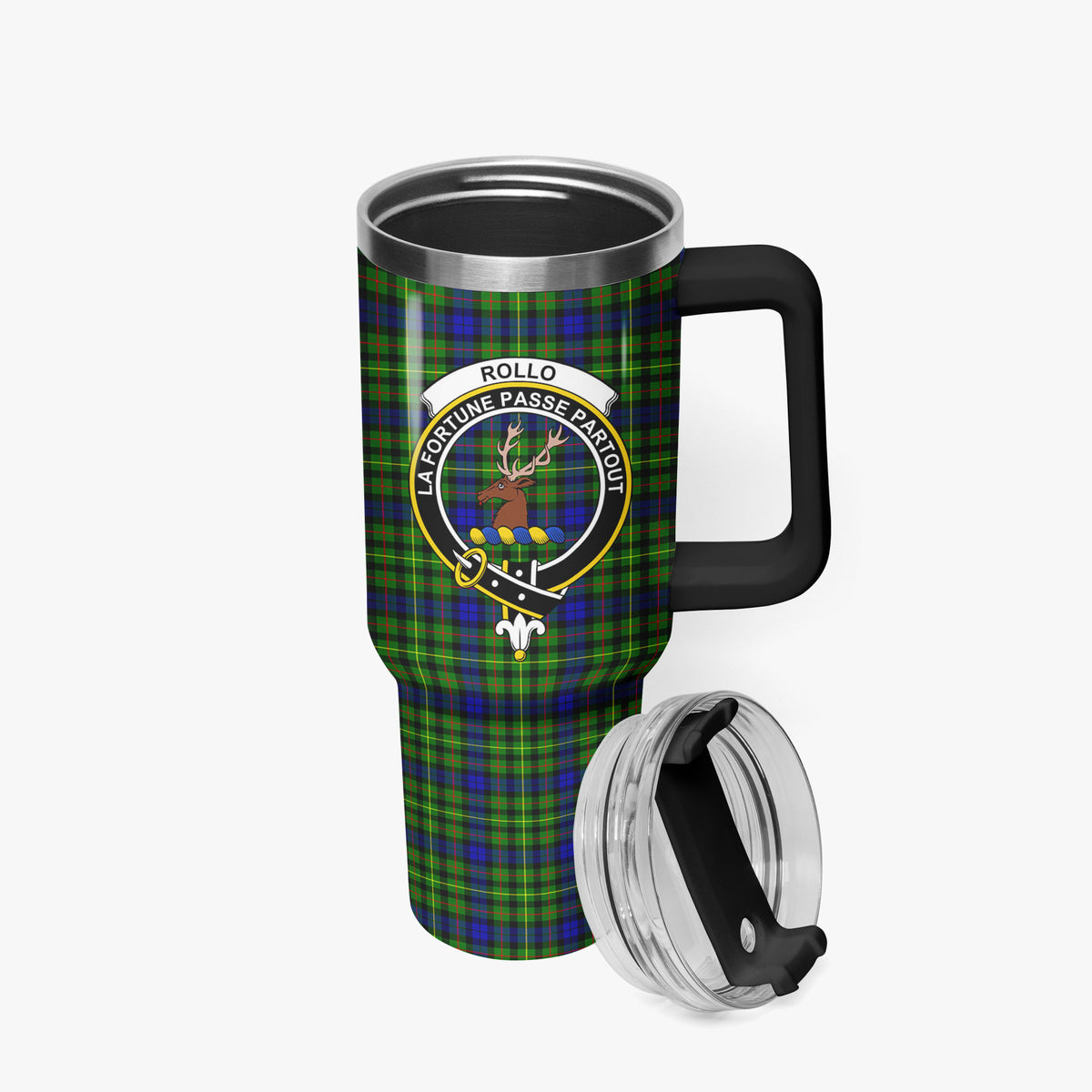 Rollo Modern Tartan Crest 40 oz Insulated Tumbler with Handle