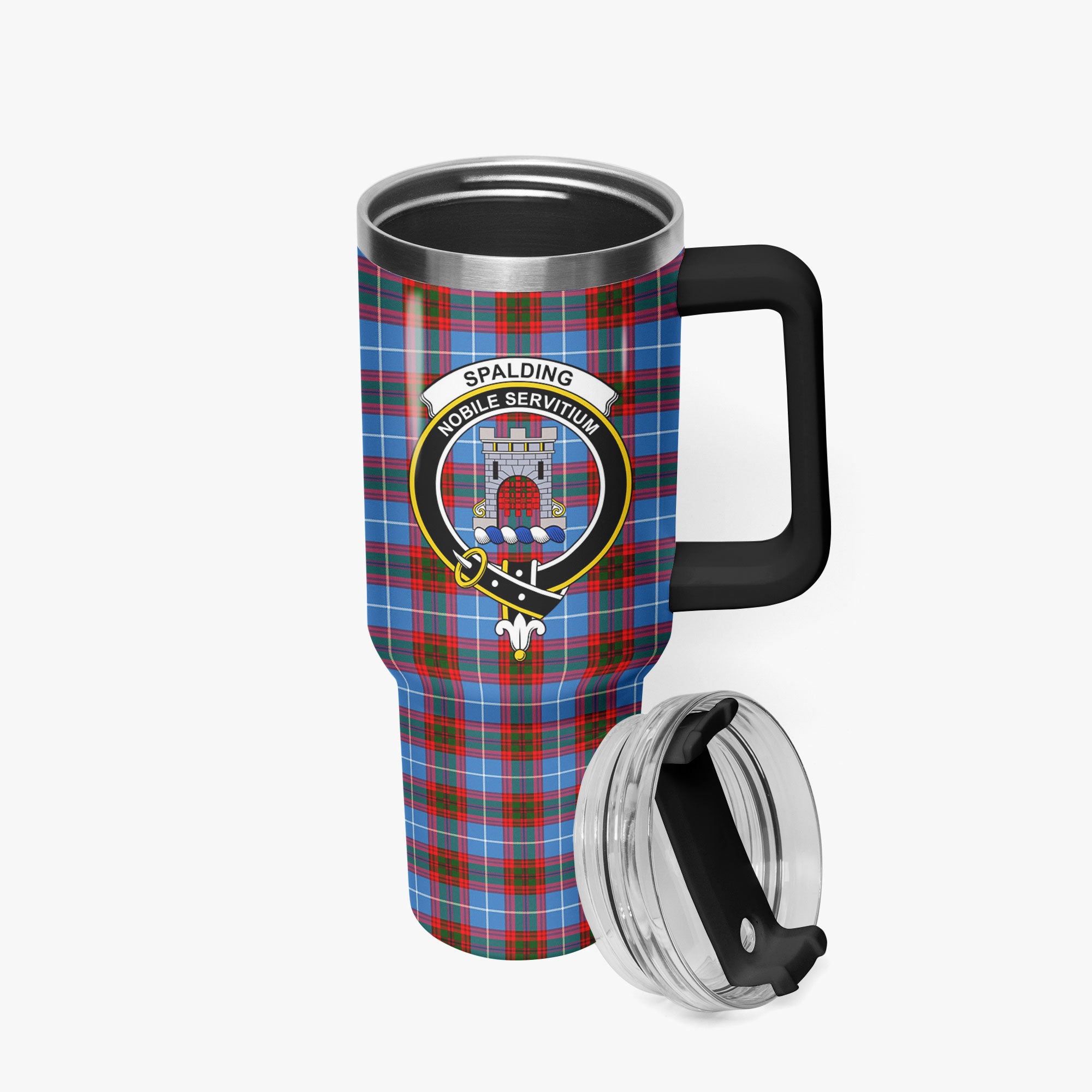 Spalding Tartan Crest 40 oz Insulated Tumbler with Handle