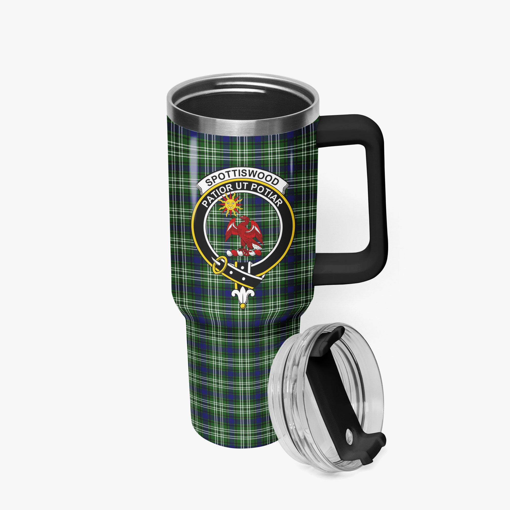 Spottiswood Tartan Crest 40 oz Insulated Tumbler with Handle