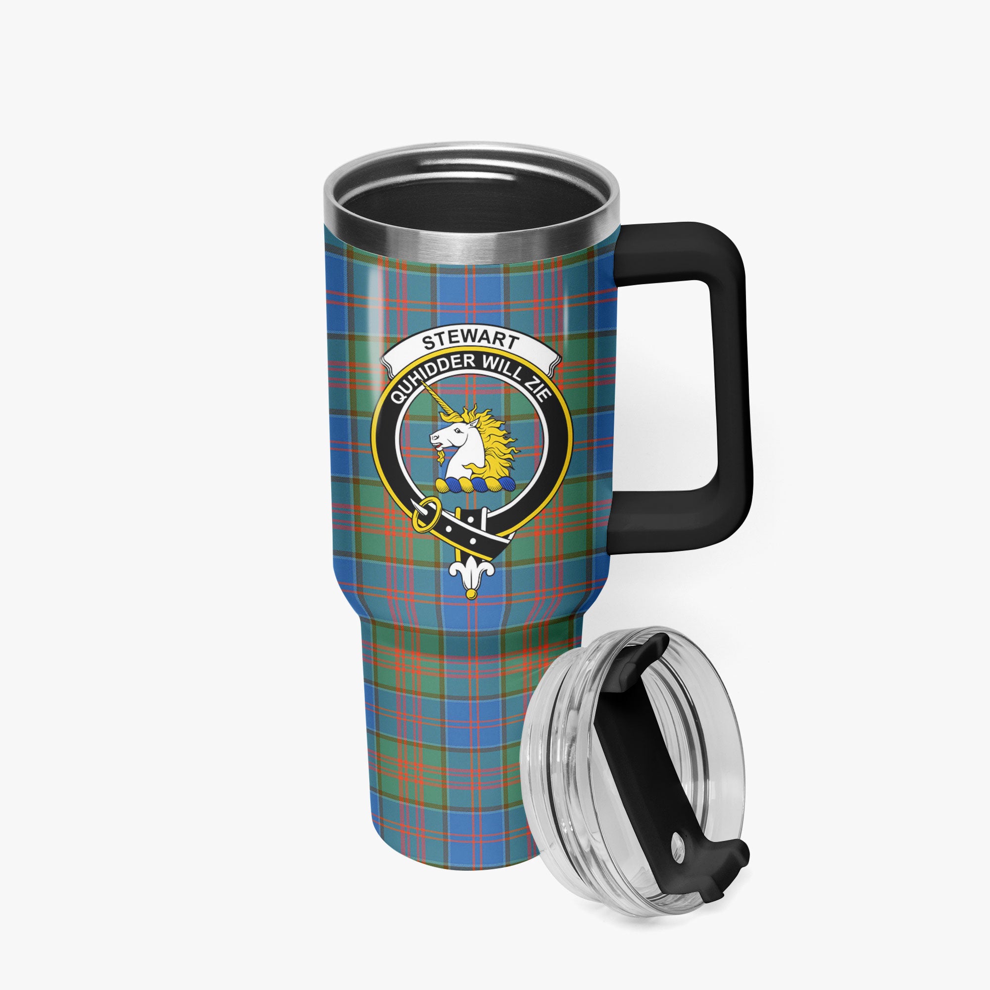 Stewart of Appin Hunting Ancient Tartan Crest 40 oz Insulated Tumbler with Handle