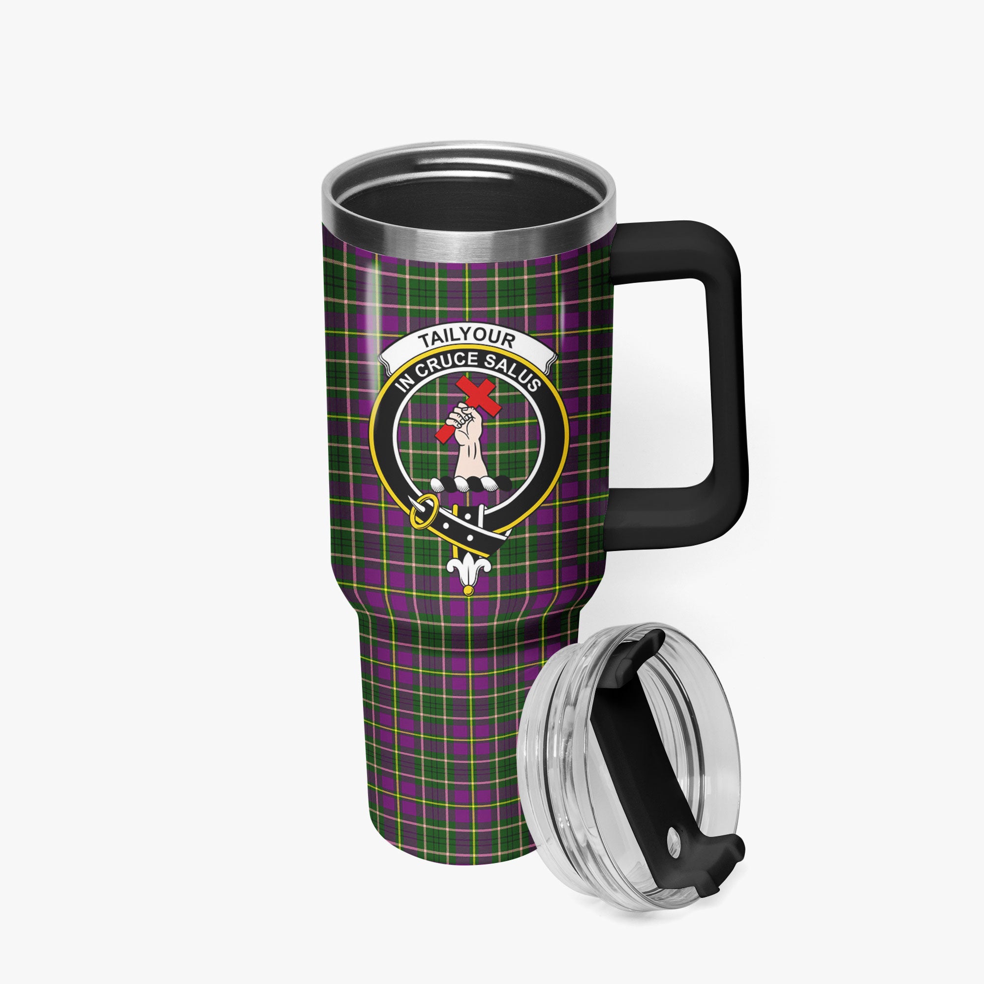 Tailyour (or Taylor) Tartan Crest 40 oz Insulated Tumbler with Handle