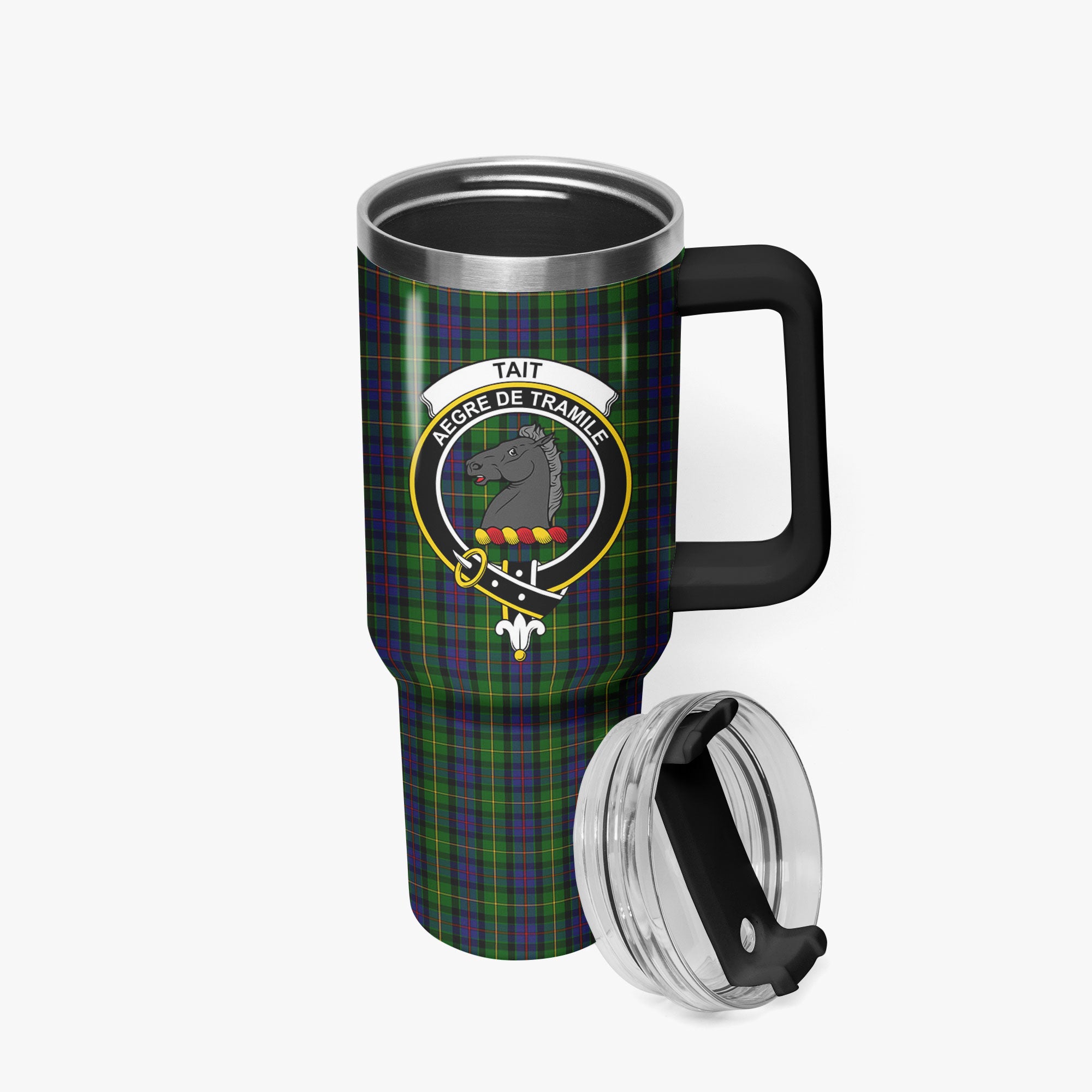 Tait Tartan Crest 40 oz Insulated Tumbler with Handle
