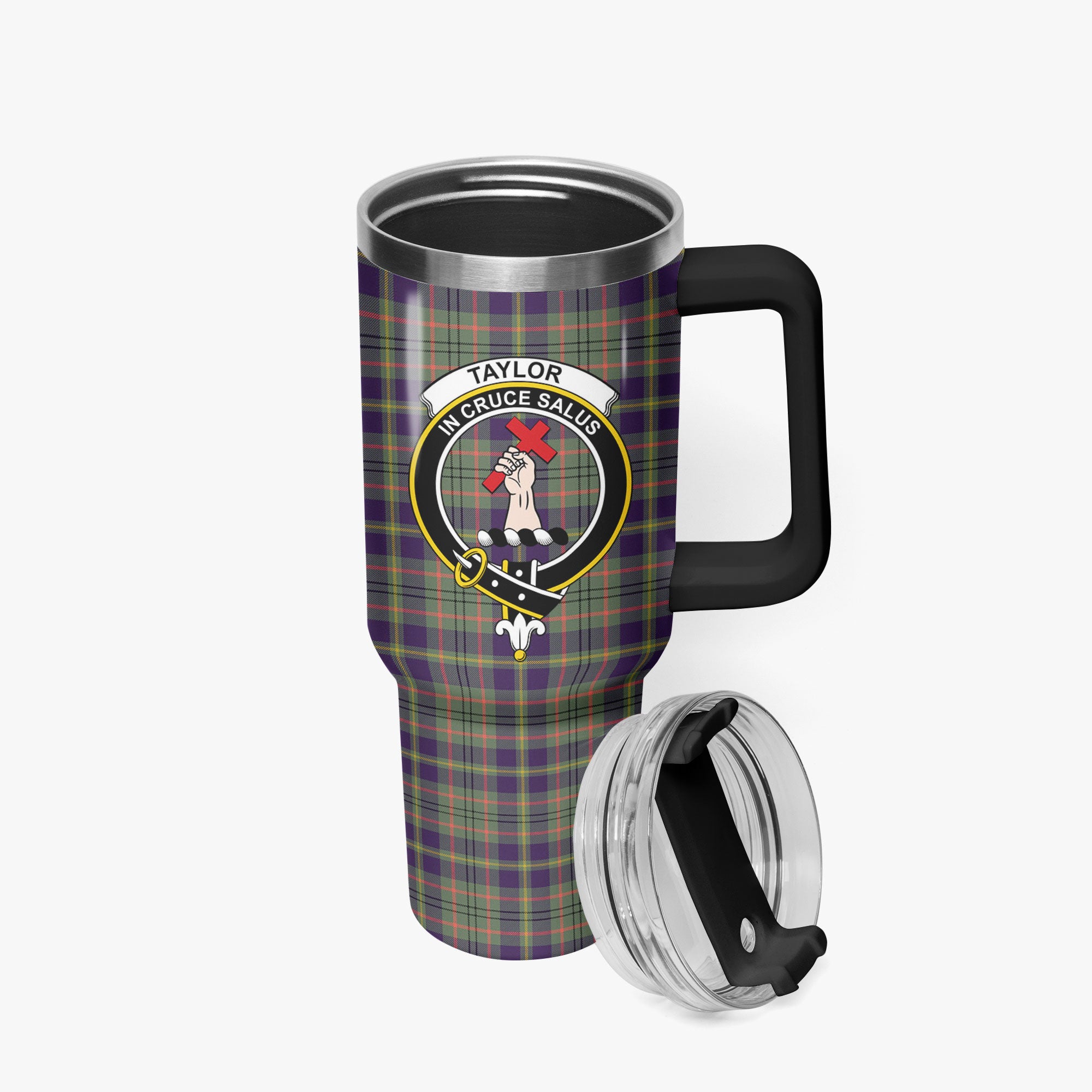 Taylor Weathered Tartan Crest 40 oz Insulated Tumbler with Handle