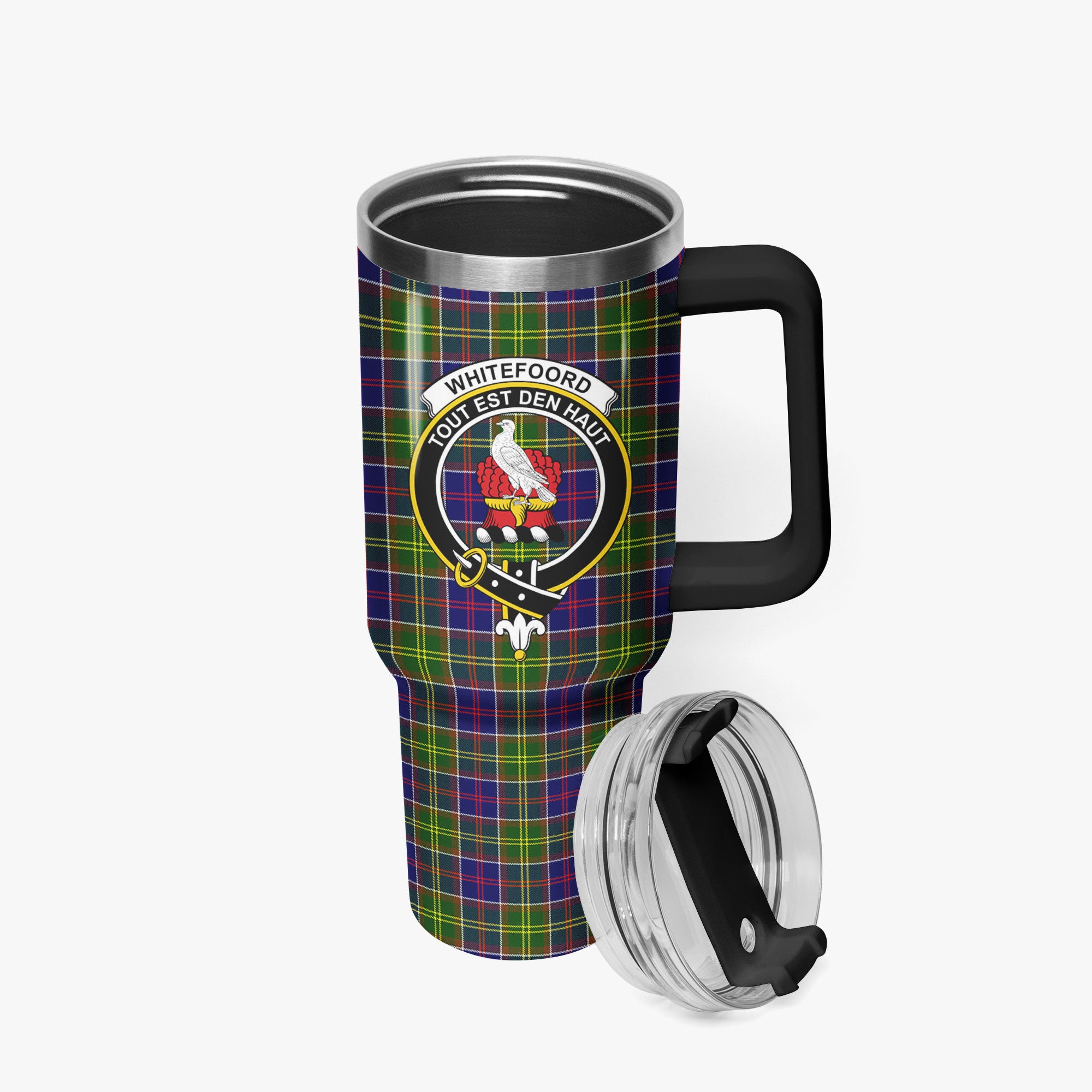 Whitefoord Tartan Crest 40 oz Insulated Tumbler with Handle