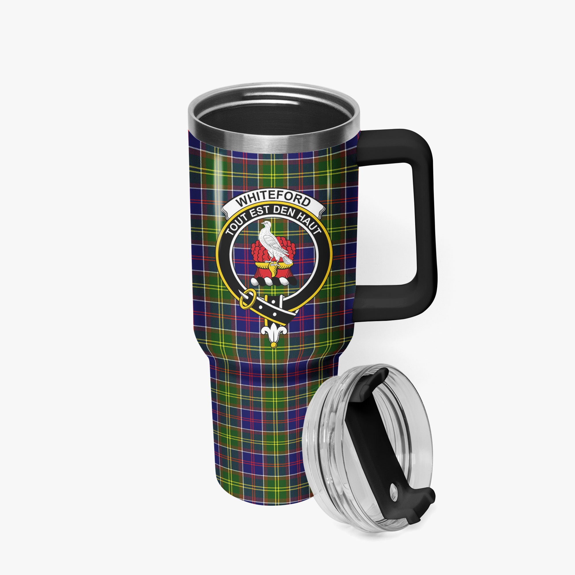 Whiteford Tartan Crest 40 oz Insulated Tumbler with Handle