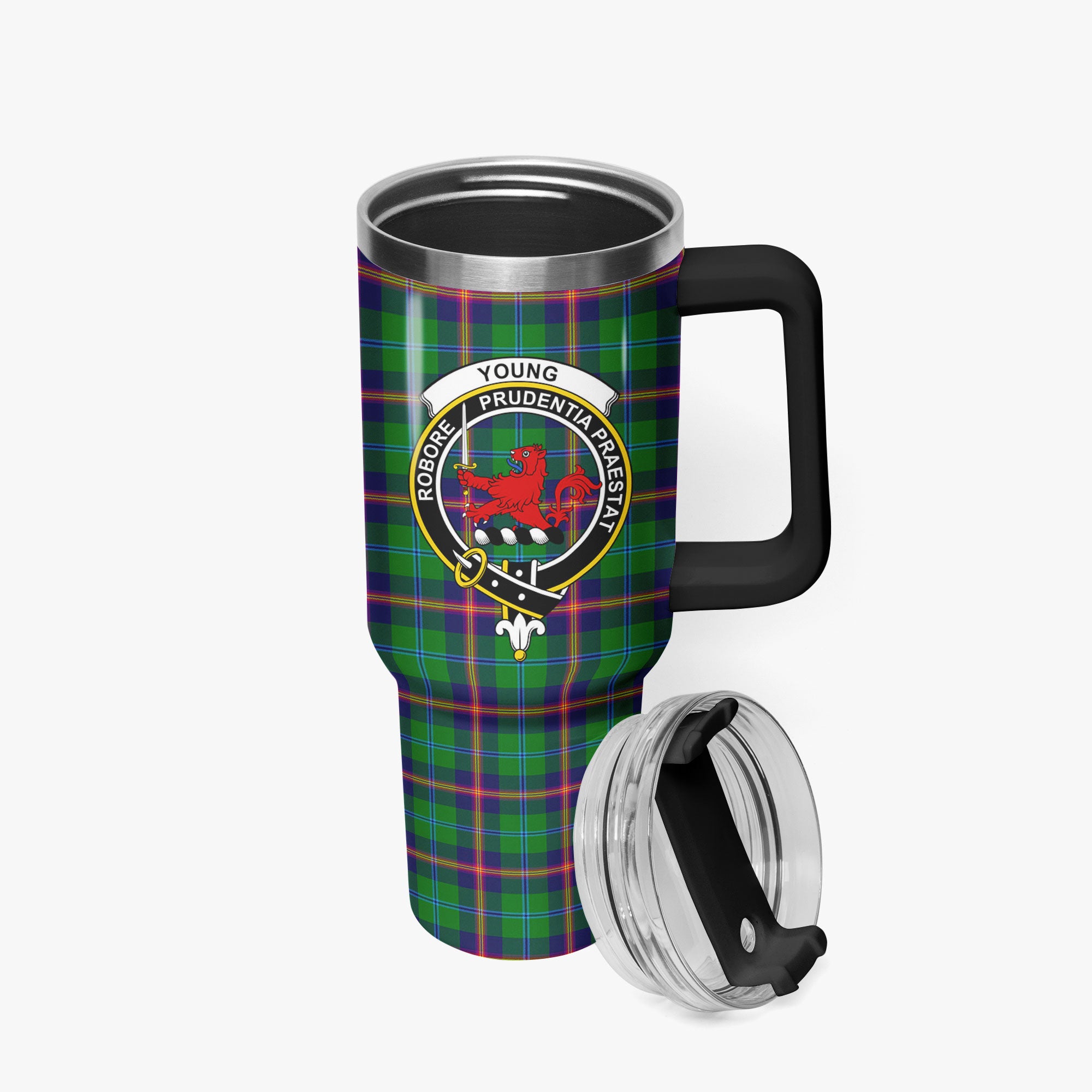 Young Modern Tartan Crest 40 oz Insulated Tumbler with Handle