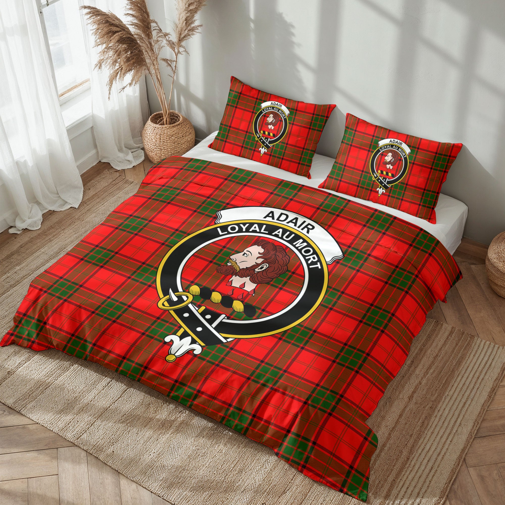 Adair Modern Tartan Crest Bedding Set