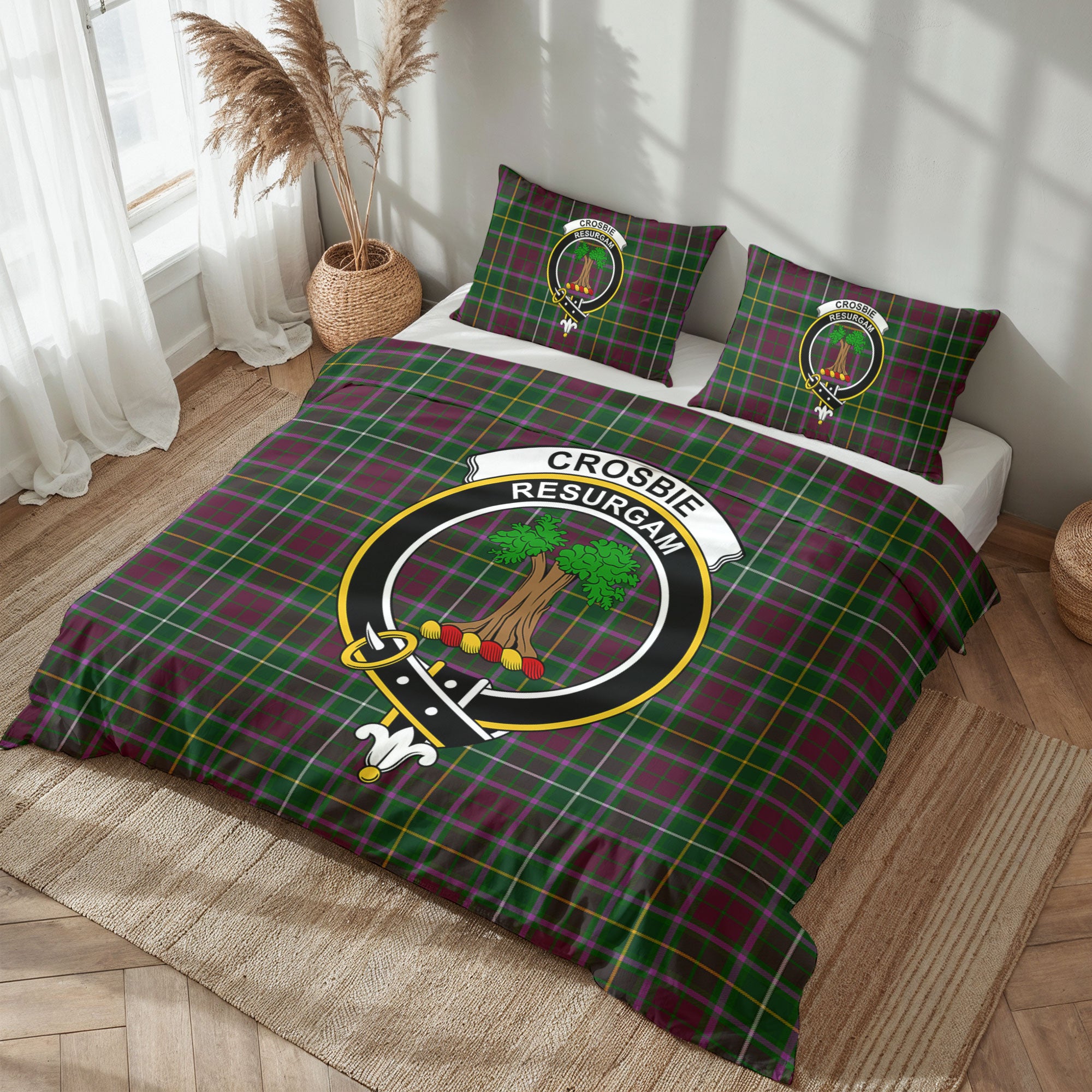Crosbie Tartan Crest Bedding Set