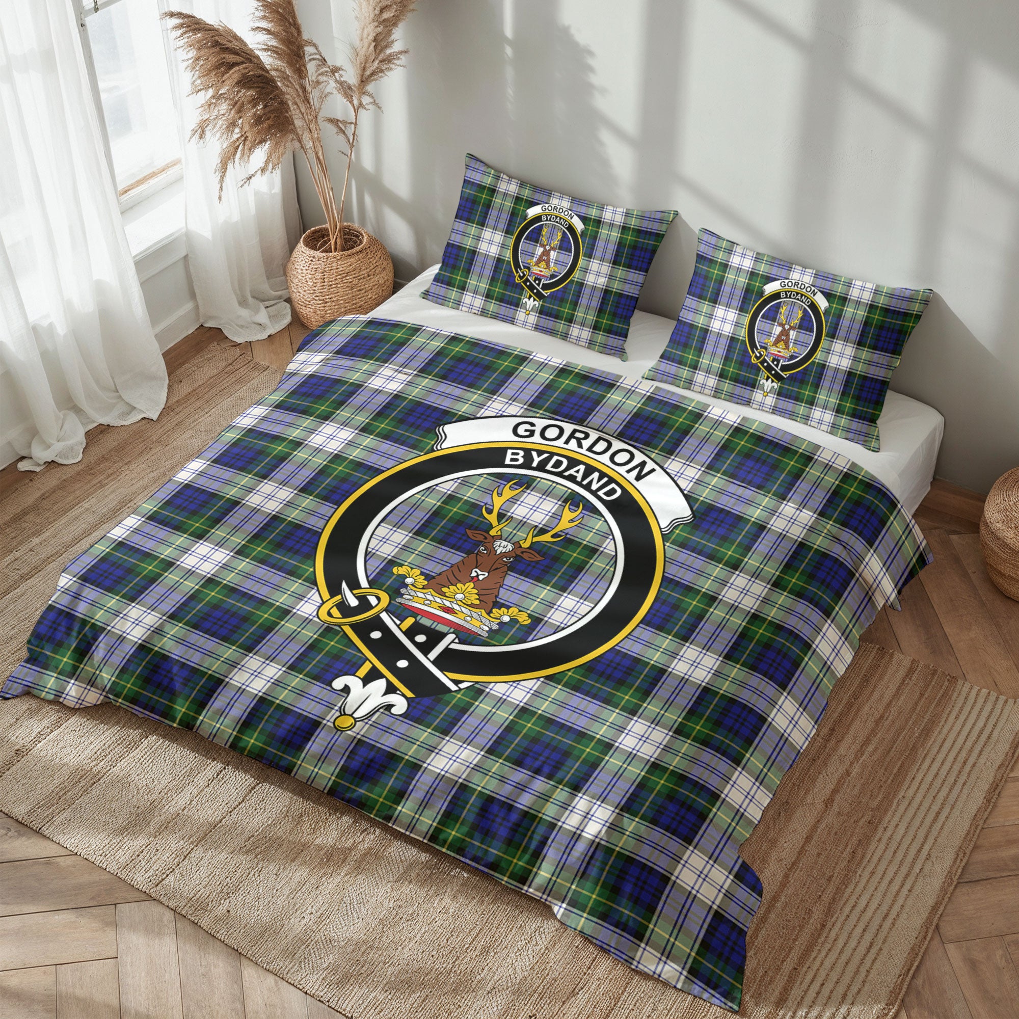 Gordon Dress Modern Tartan Crest Bedding Set