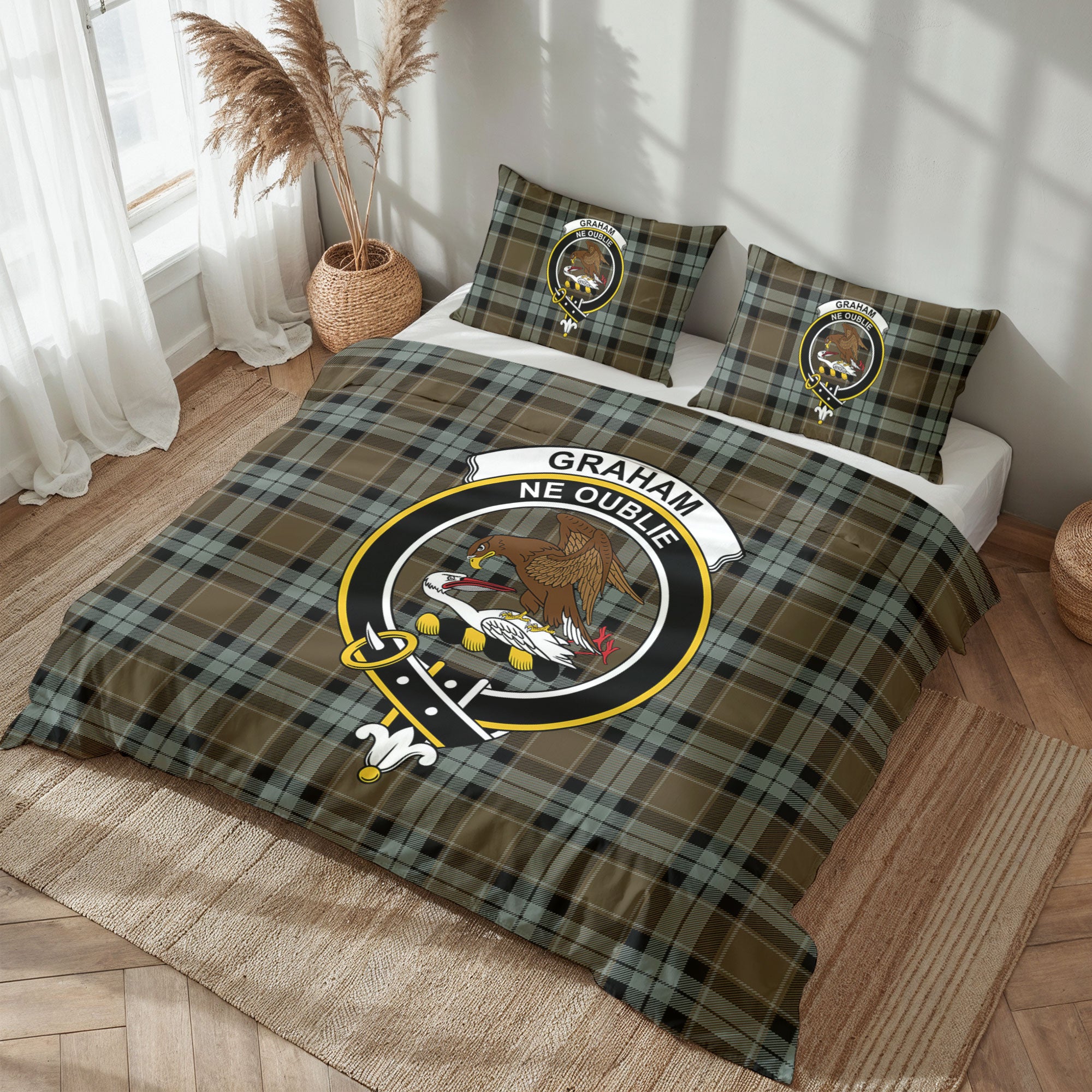 Graham of Menteith Weathered Tartan Crest Bedding Set