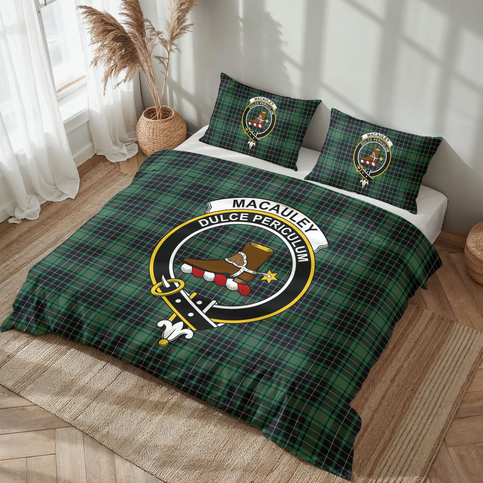 MacAuley Hunting Ancient Tartan Crest Bedding Set