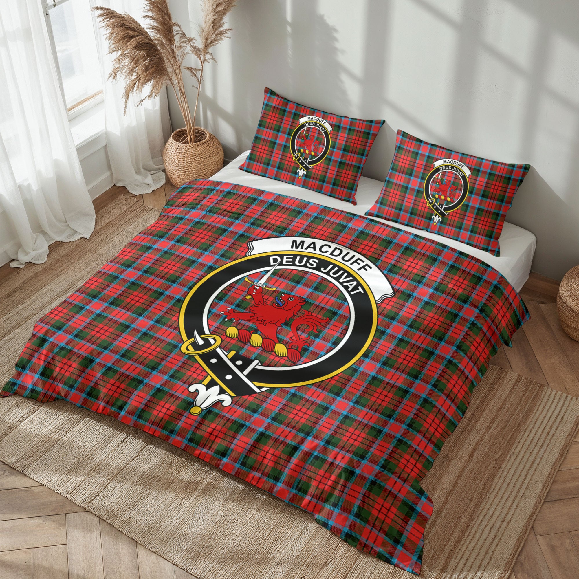 MacDuff Modern Tartan Crest Bedding Set