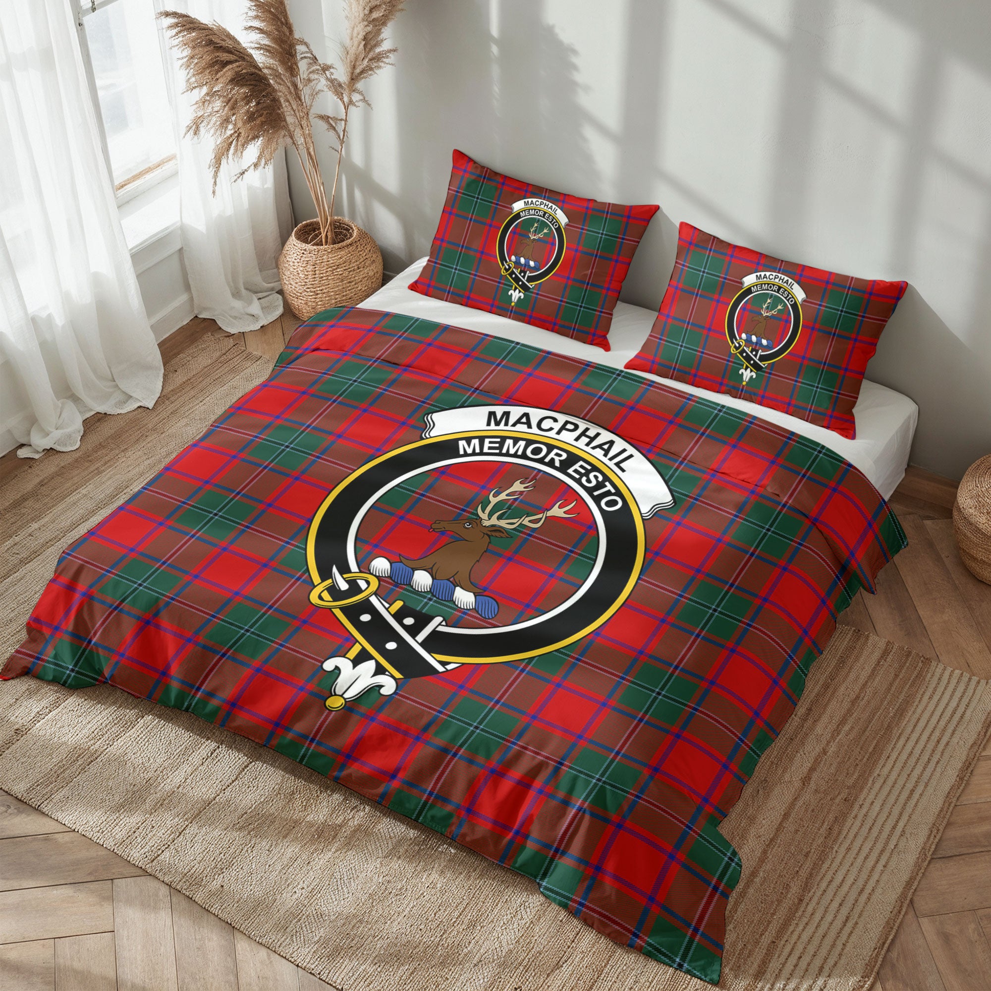 MacPhail Clan Tartan Crest Bedding Set