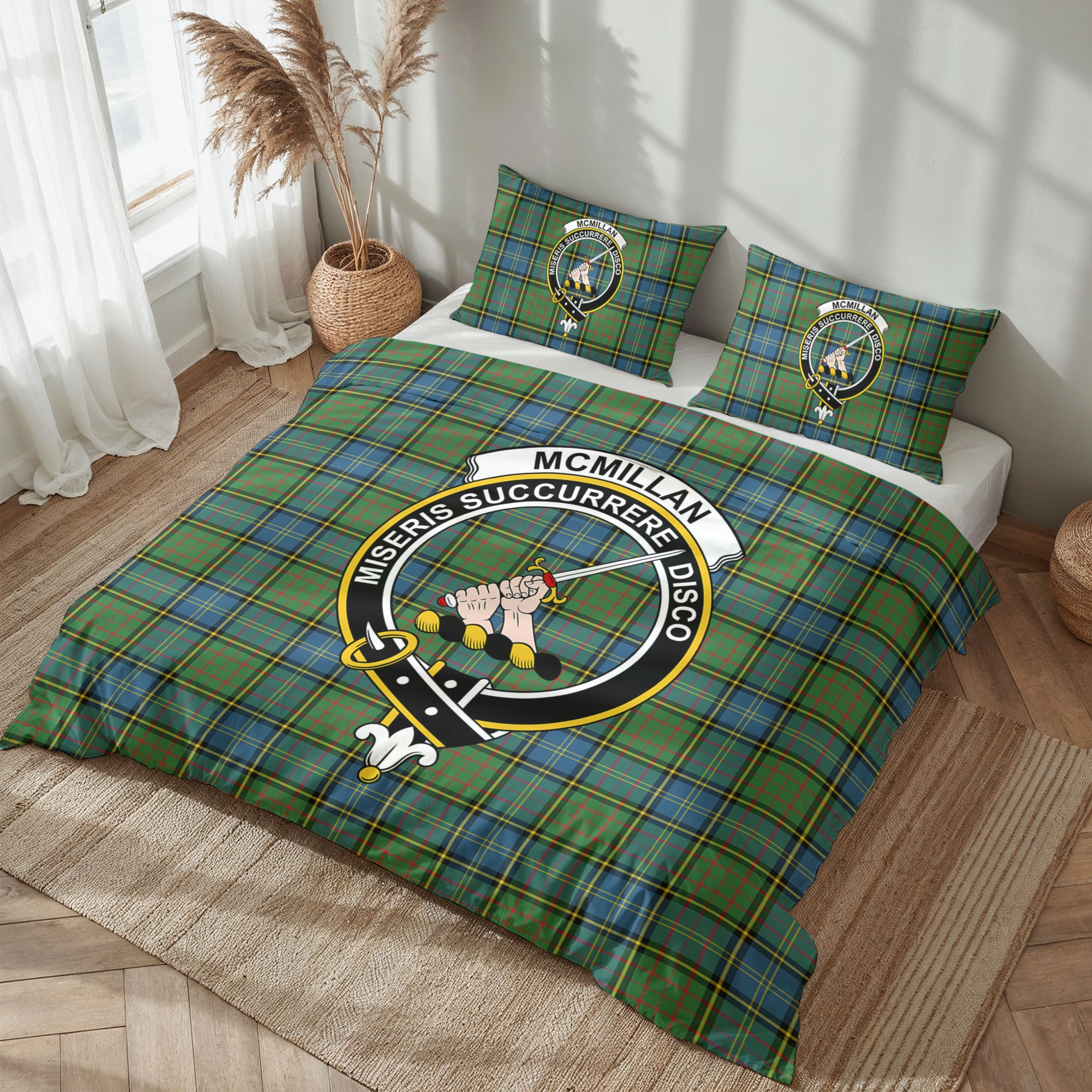 McMillan Hunting Ancient Tartan Crest Bedding Set