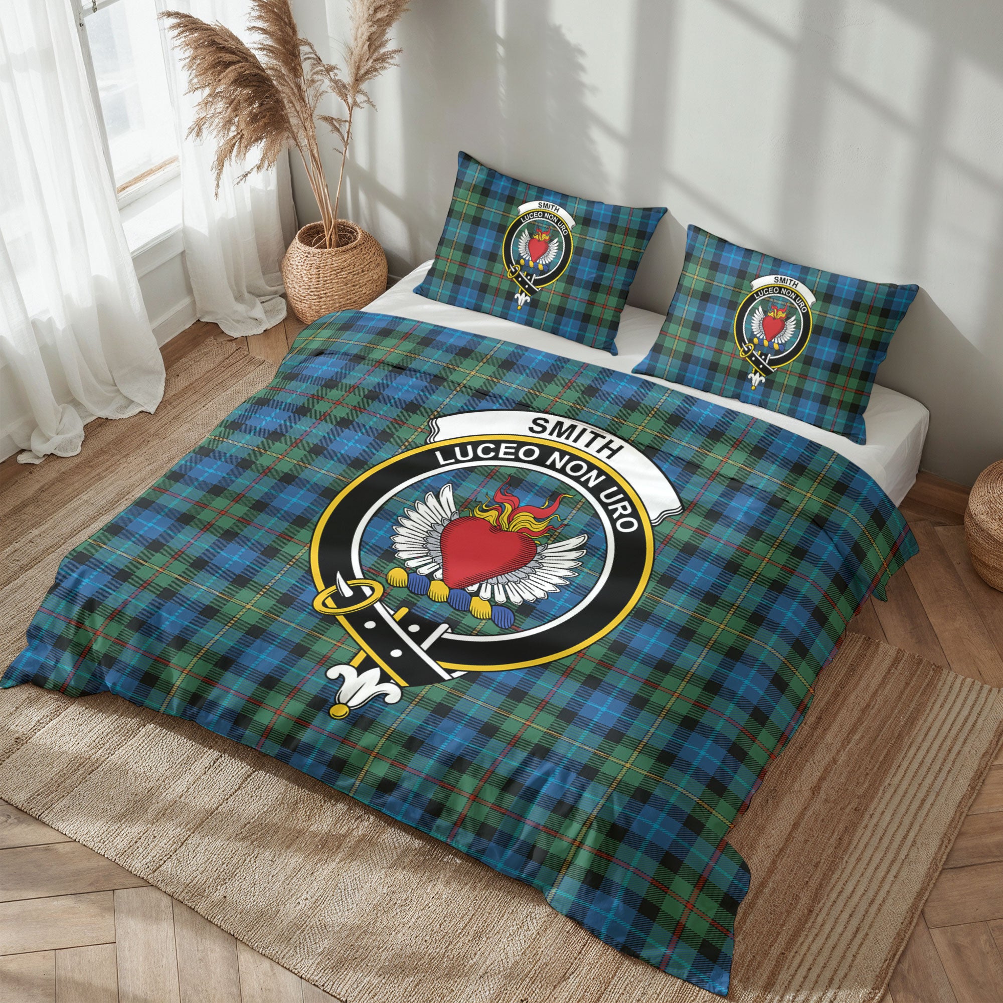 Smith Ancient Tartan Crest Bedding Set