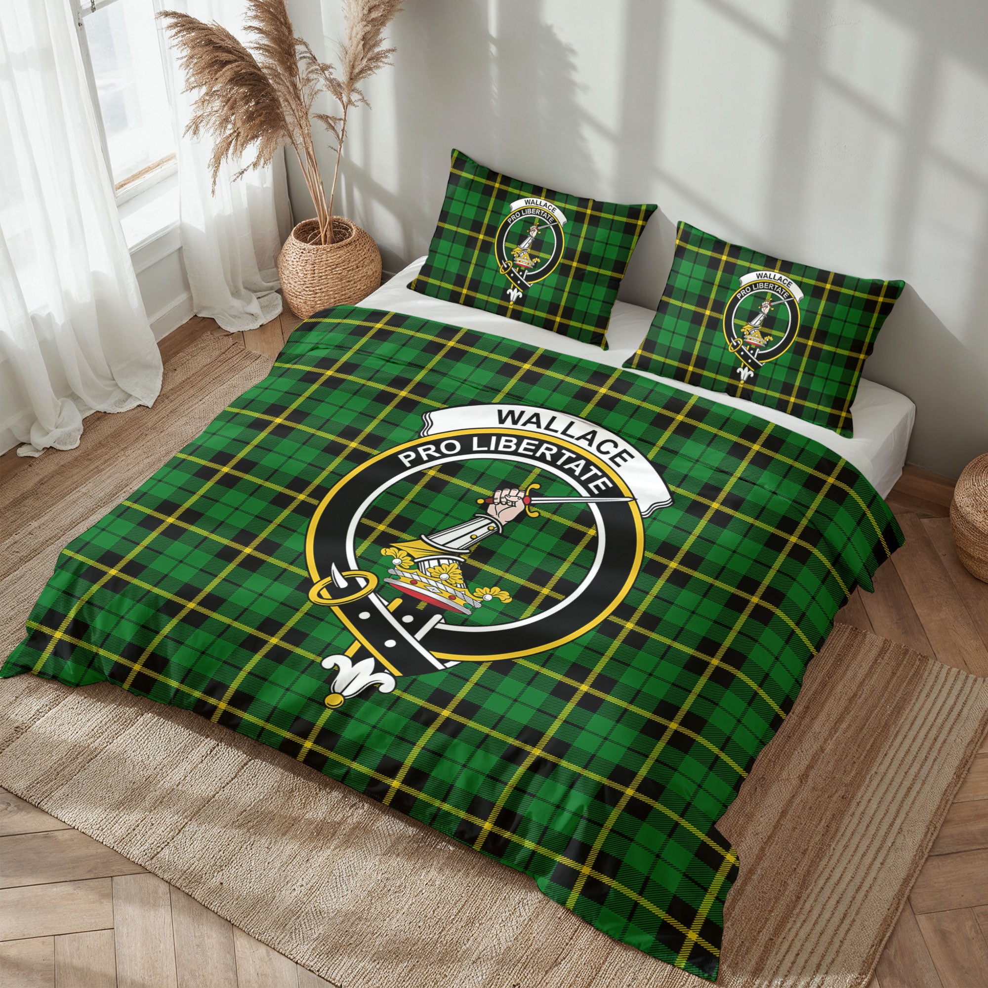 Wallace Hunting Modern Tartan Crest Bedding Set