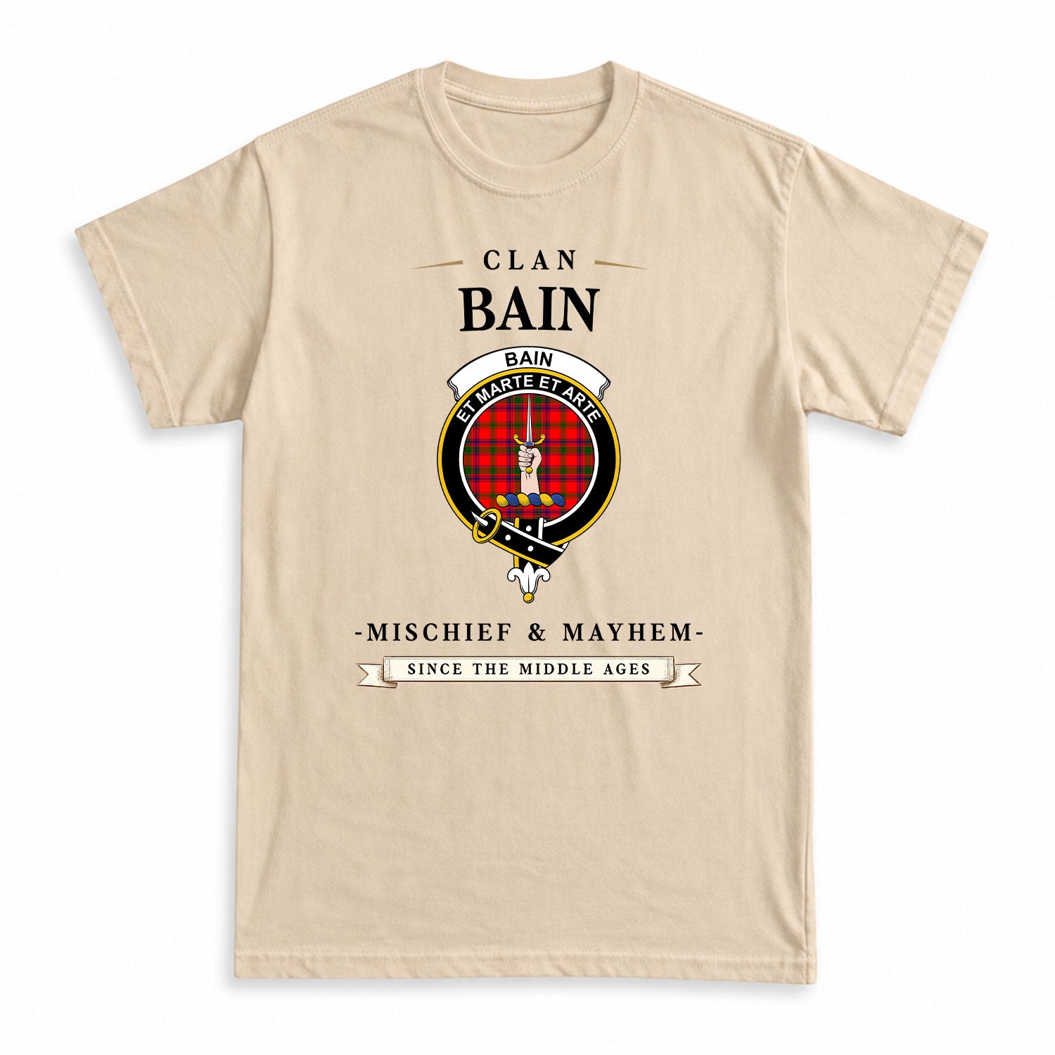 Bain Tartan Crest Mischief and Mayhem T-shirt