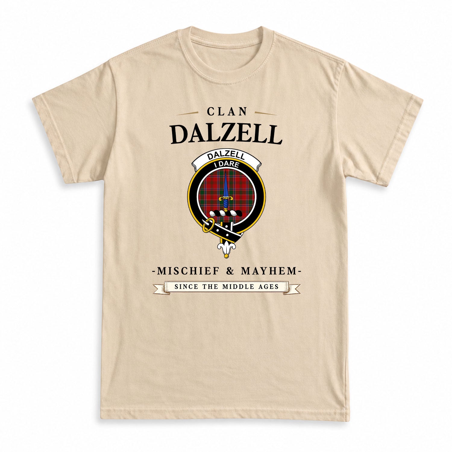 Dalzell Tartan Crest Mischief and Mayhem T-shirt