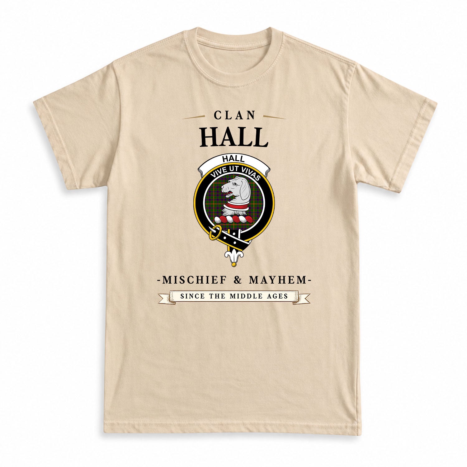 Hall Tartan Crest Mischief and Mayhem T-shirt