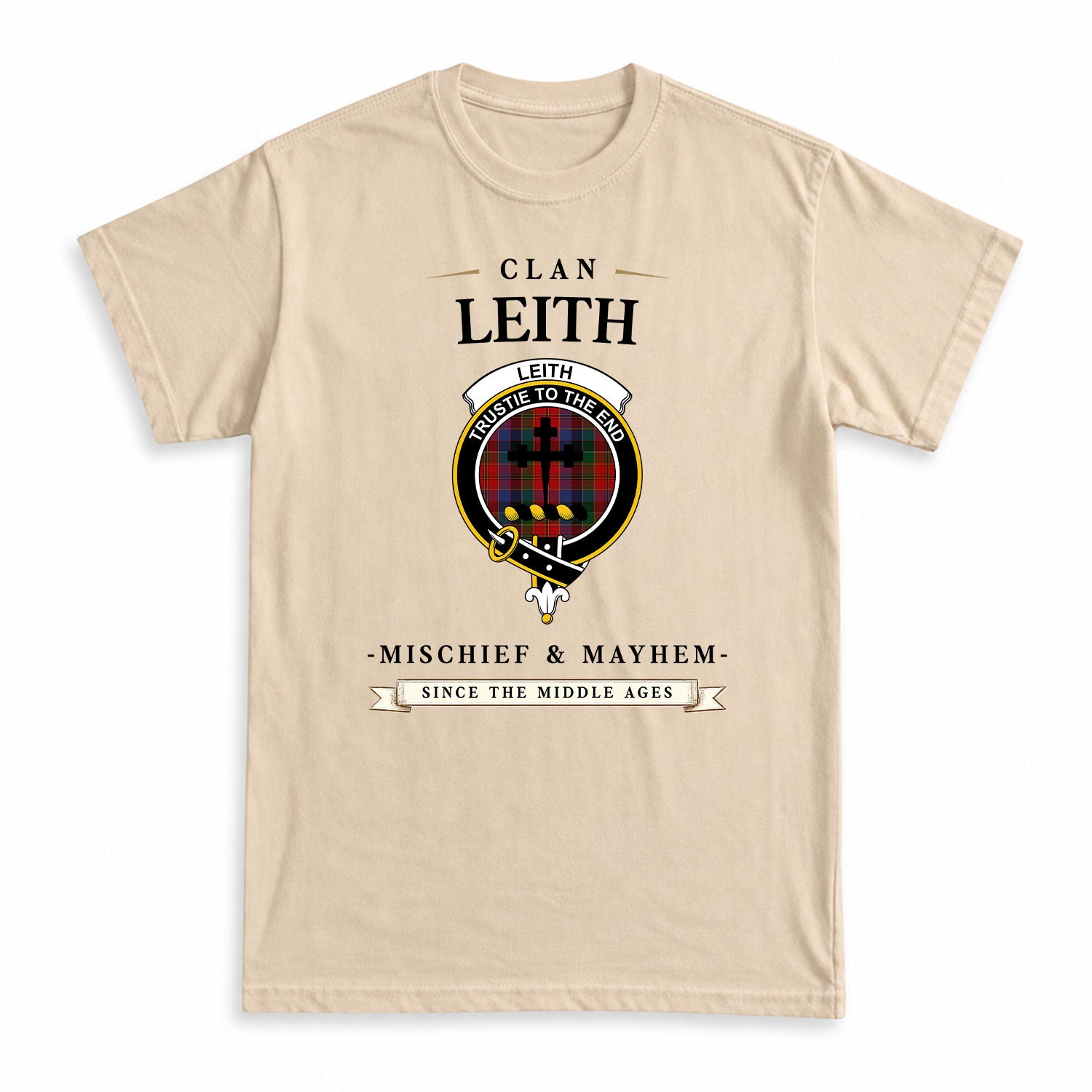 Leith Tartan Crest Mischief and Mayhem T-shirt